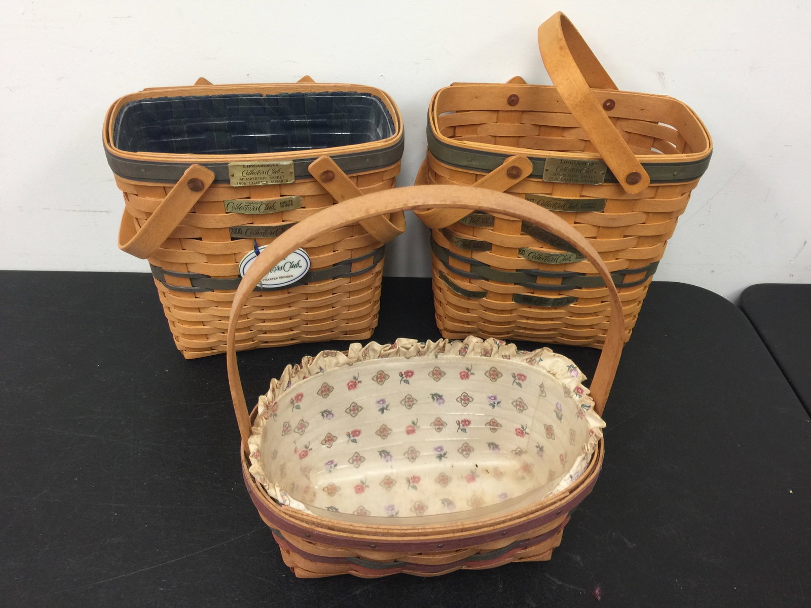 3 Longaberger Baskets: Largest 10" H
