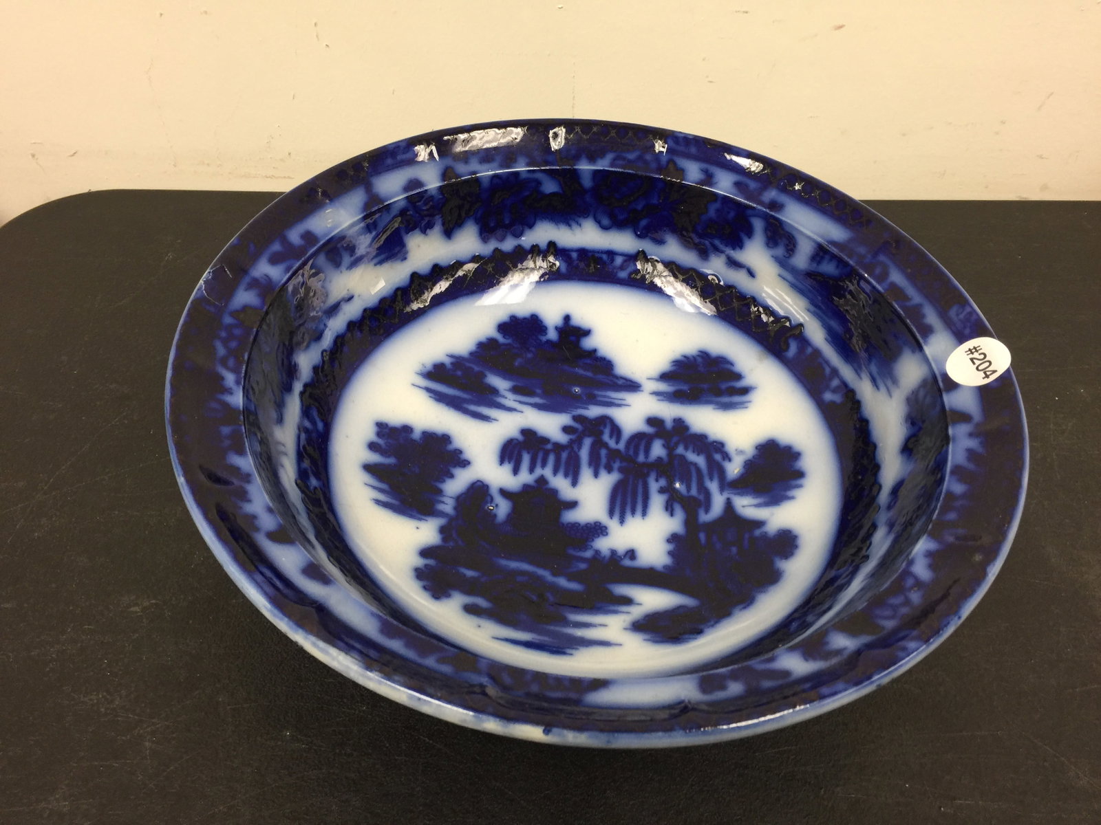 Flow Blue Manilla Bowl: 13.5" W