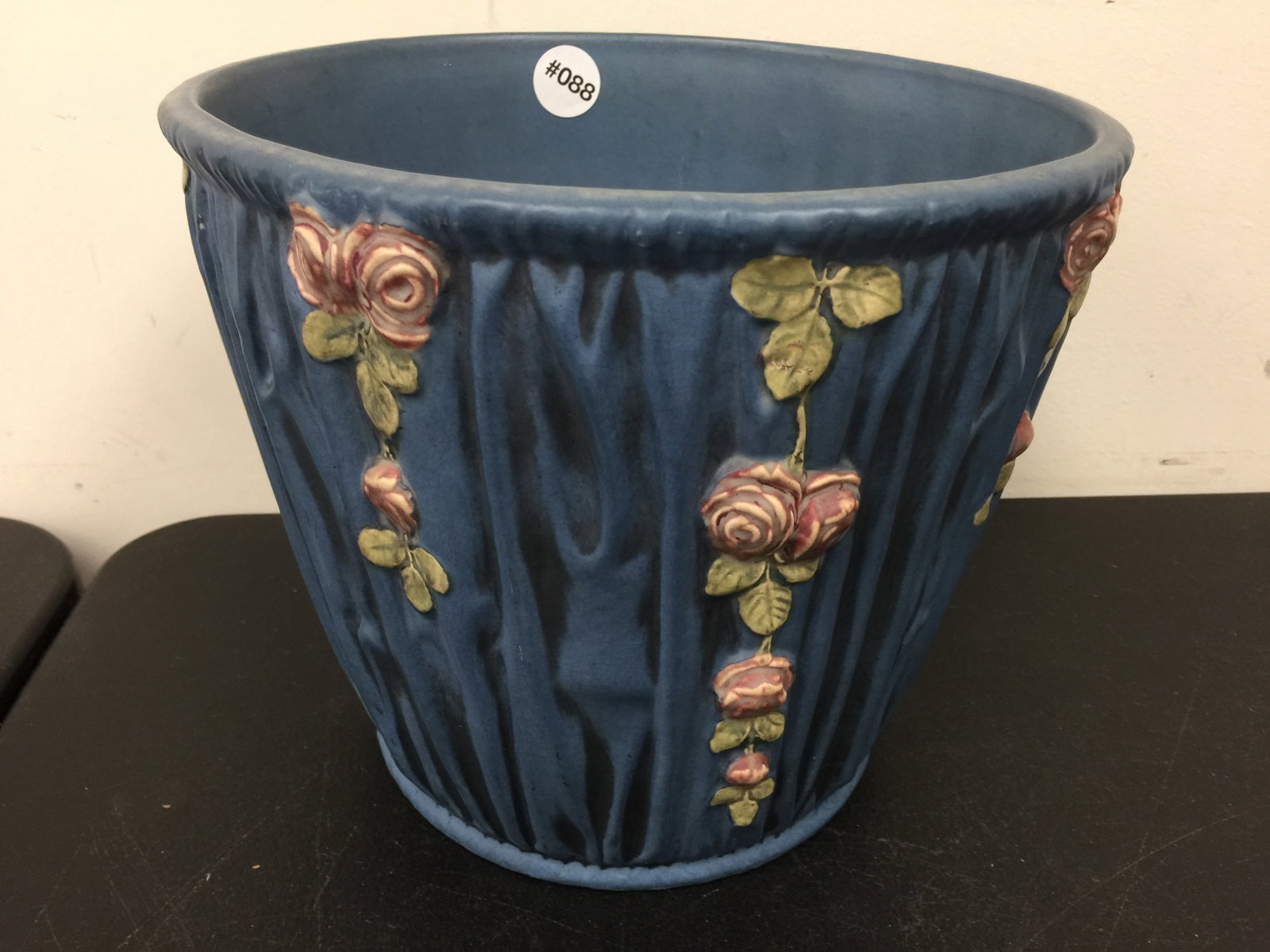 Weller Blue Drapery Jardinere: 9"x10".