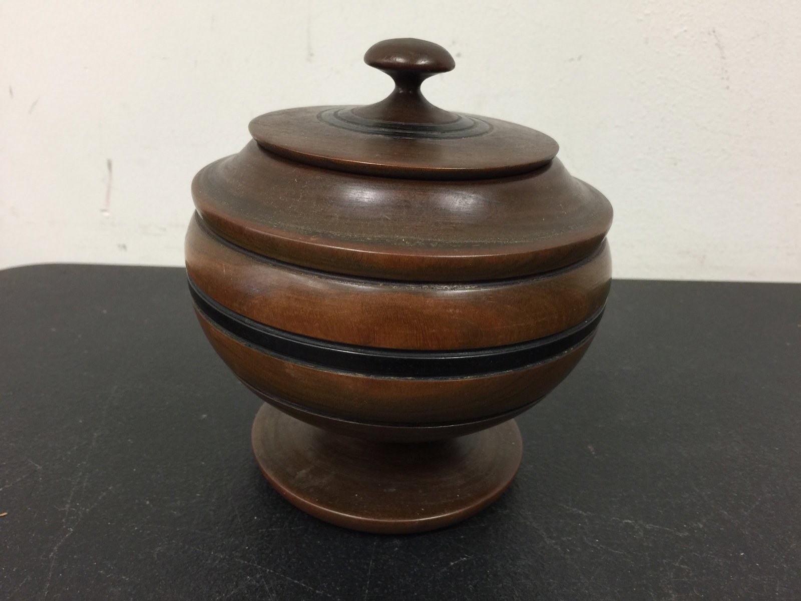 Turned Maple Cannister: 5"H.