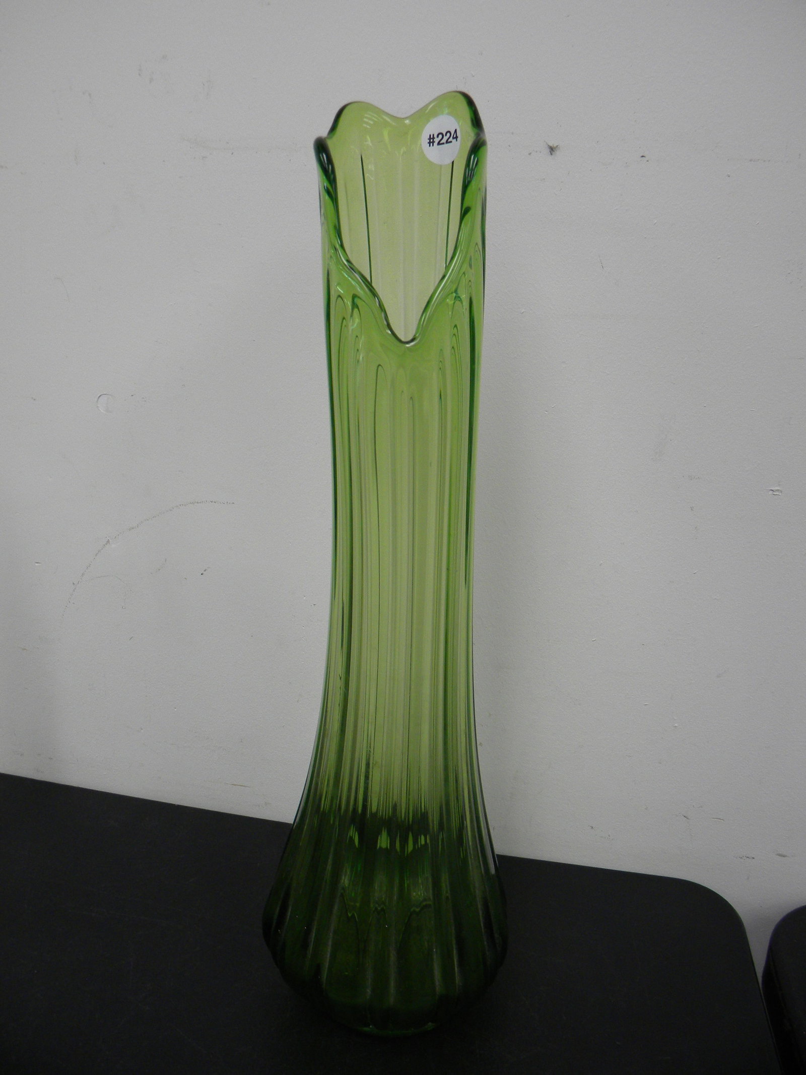 22" Avocado Green Swung Vase: 22"H.