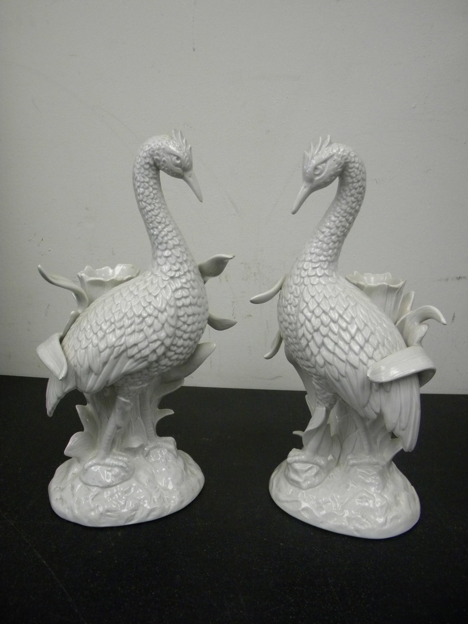 Fitz and Floyd Crane Candlestick Holders: 10"H.