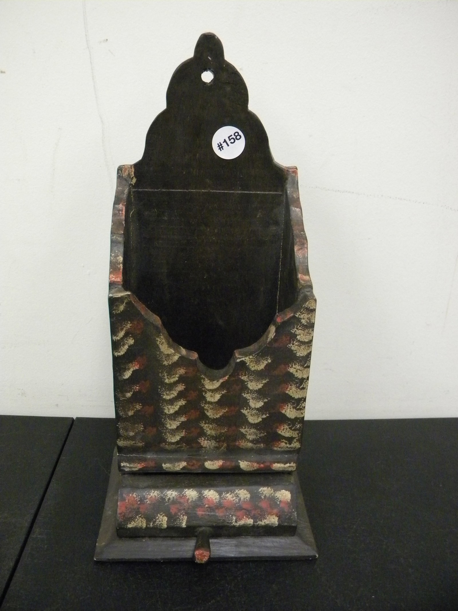 Folk Art Hanging Painted Pipe Box: 16"H.