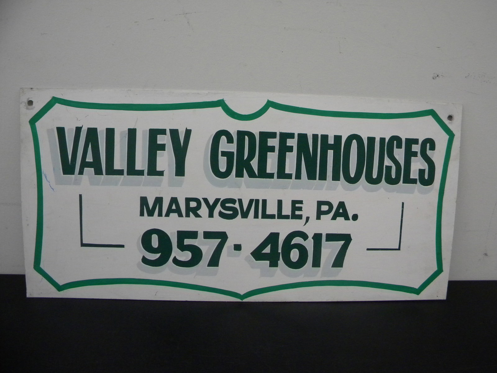Marysville Valley Greenhouses Sign: 22"L.