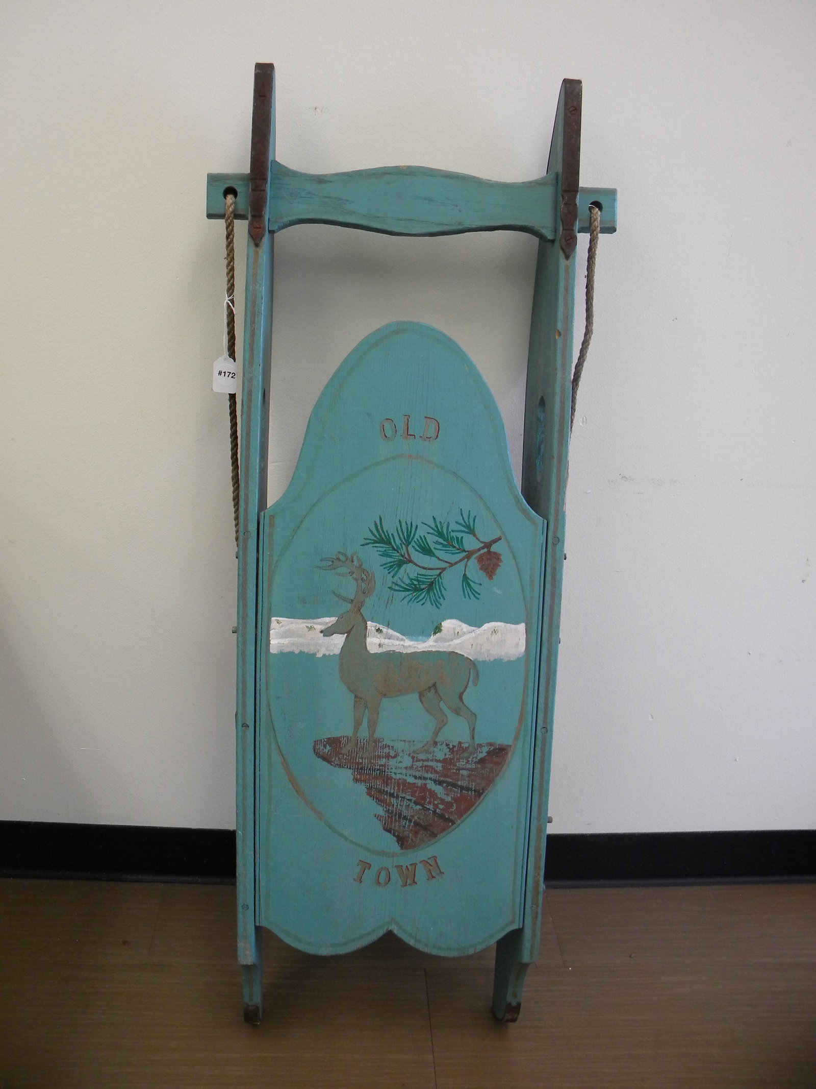 Childs Painted Sled: hand painted, 18"x48".