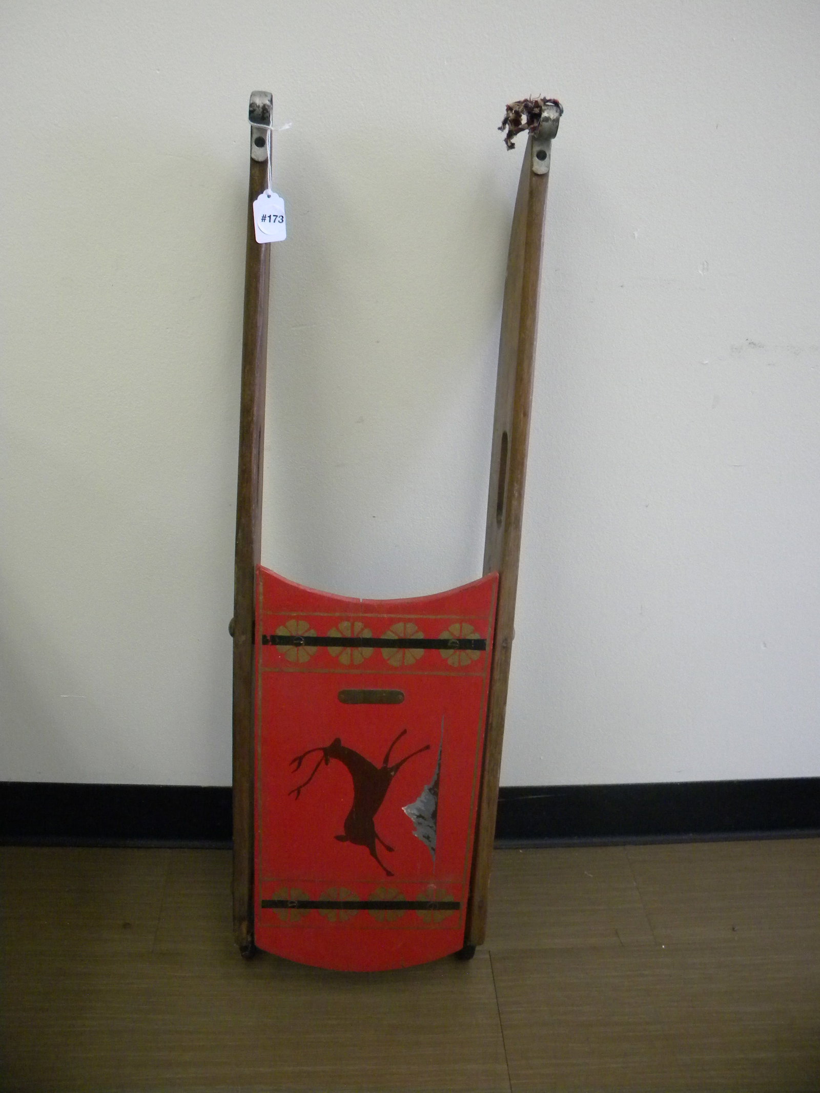 Childs Painted Sled: hand painted, 10"x36".