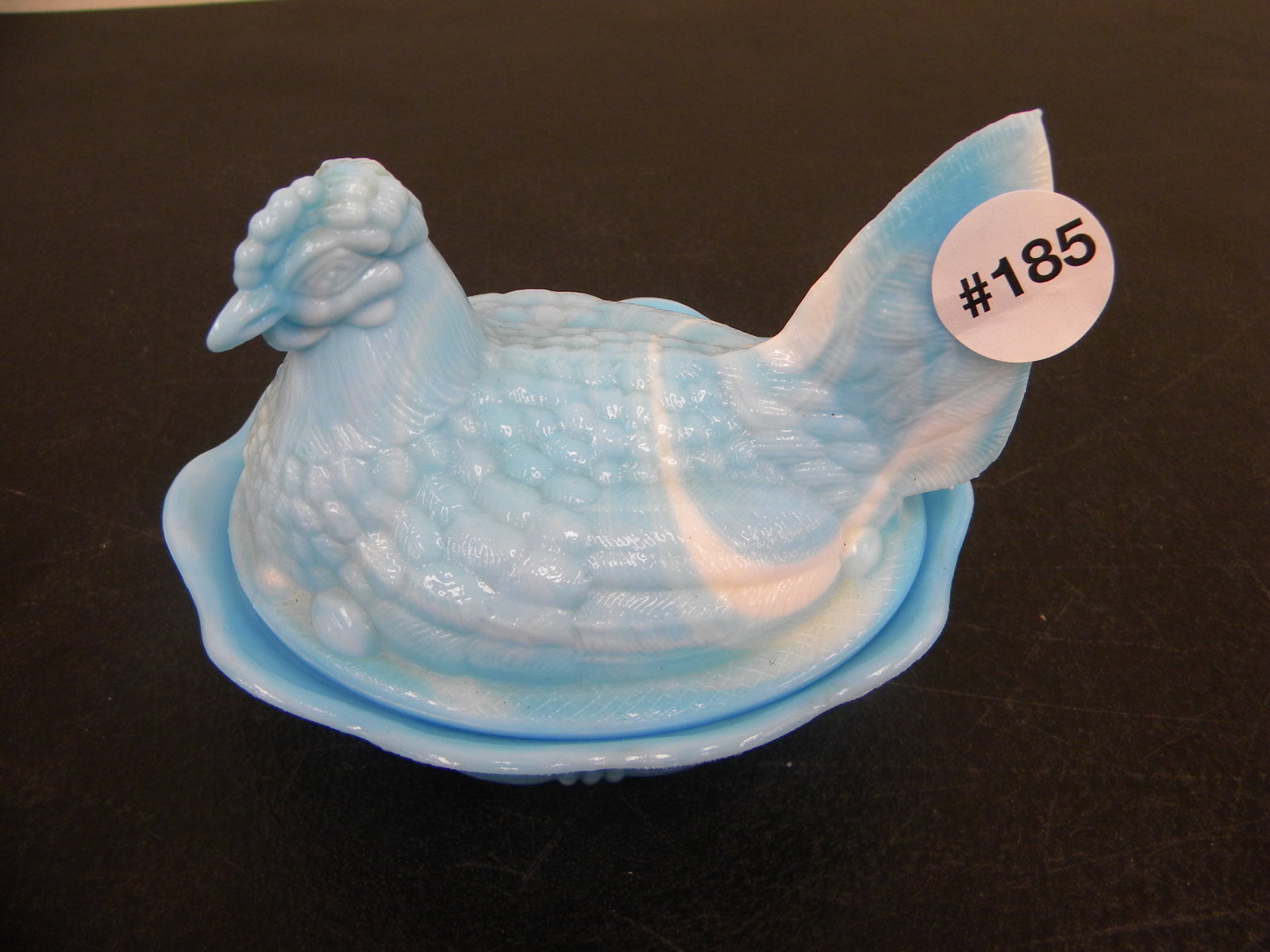 Fenton Slag Glass Hen on Nest: 5".