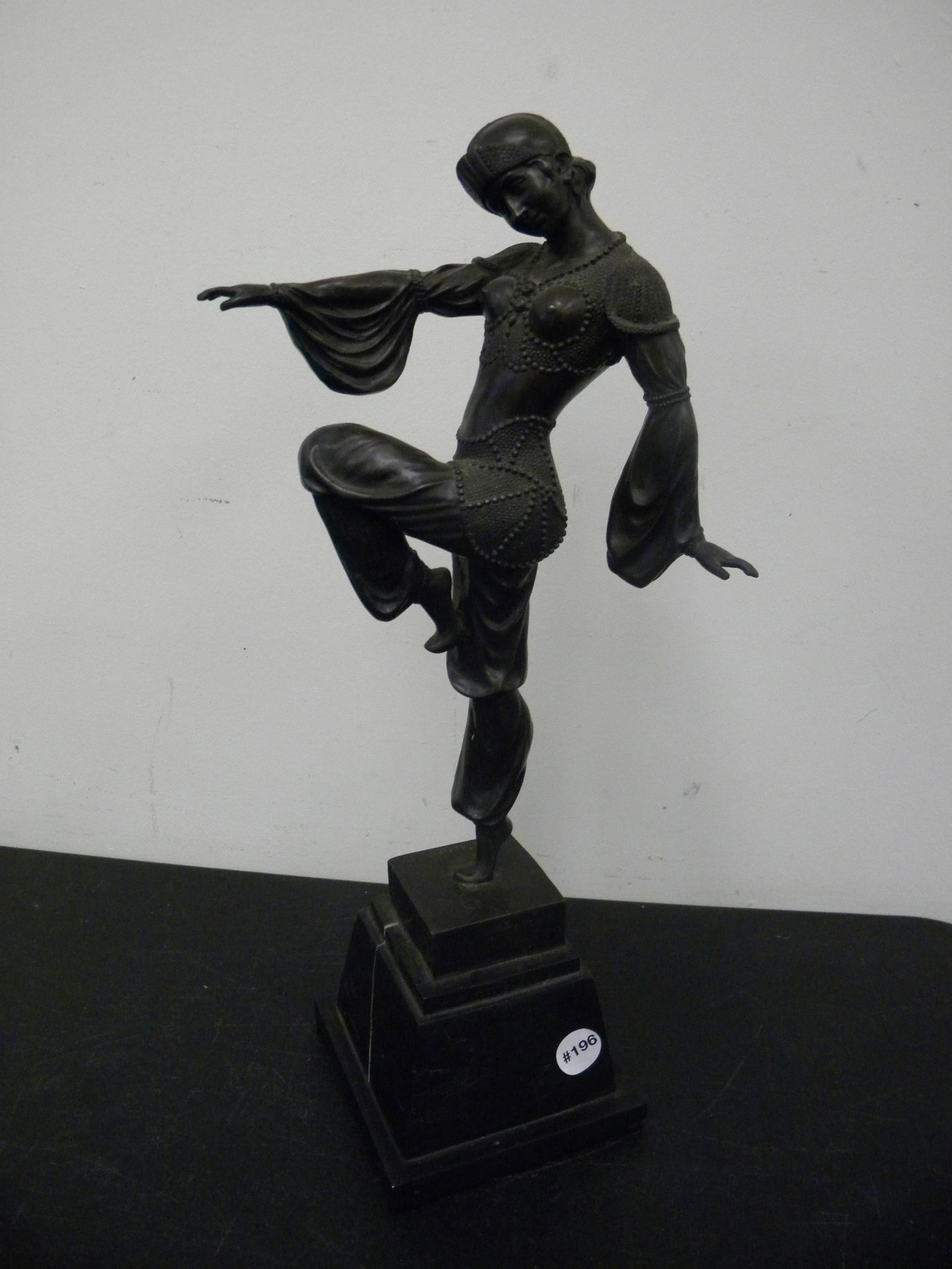 Art Deco Bronze Dancer: signed Demetre Chiparus, 19.5"H.