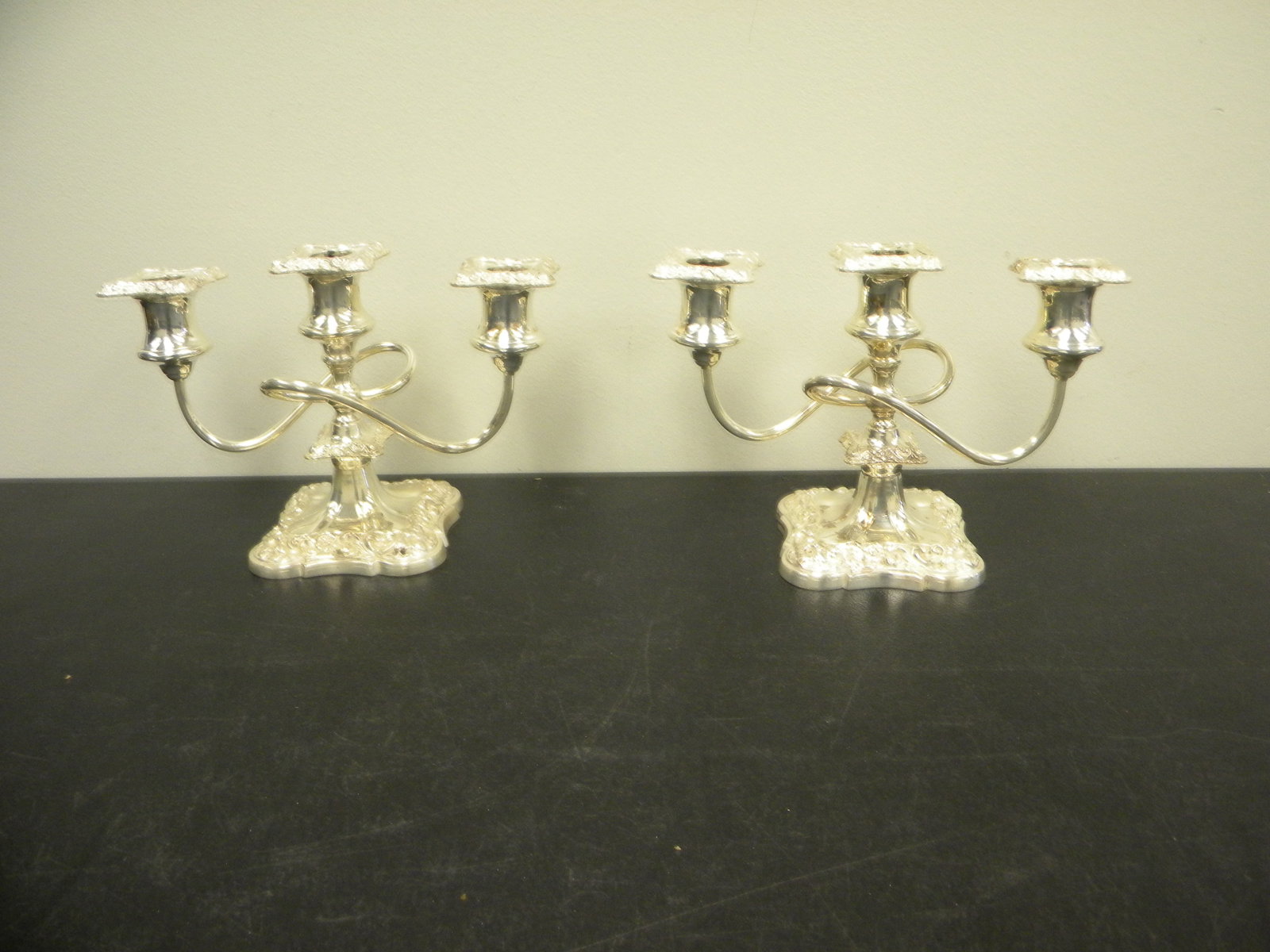 Pair of Silver Plated Candelabras (1 of 3)