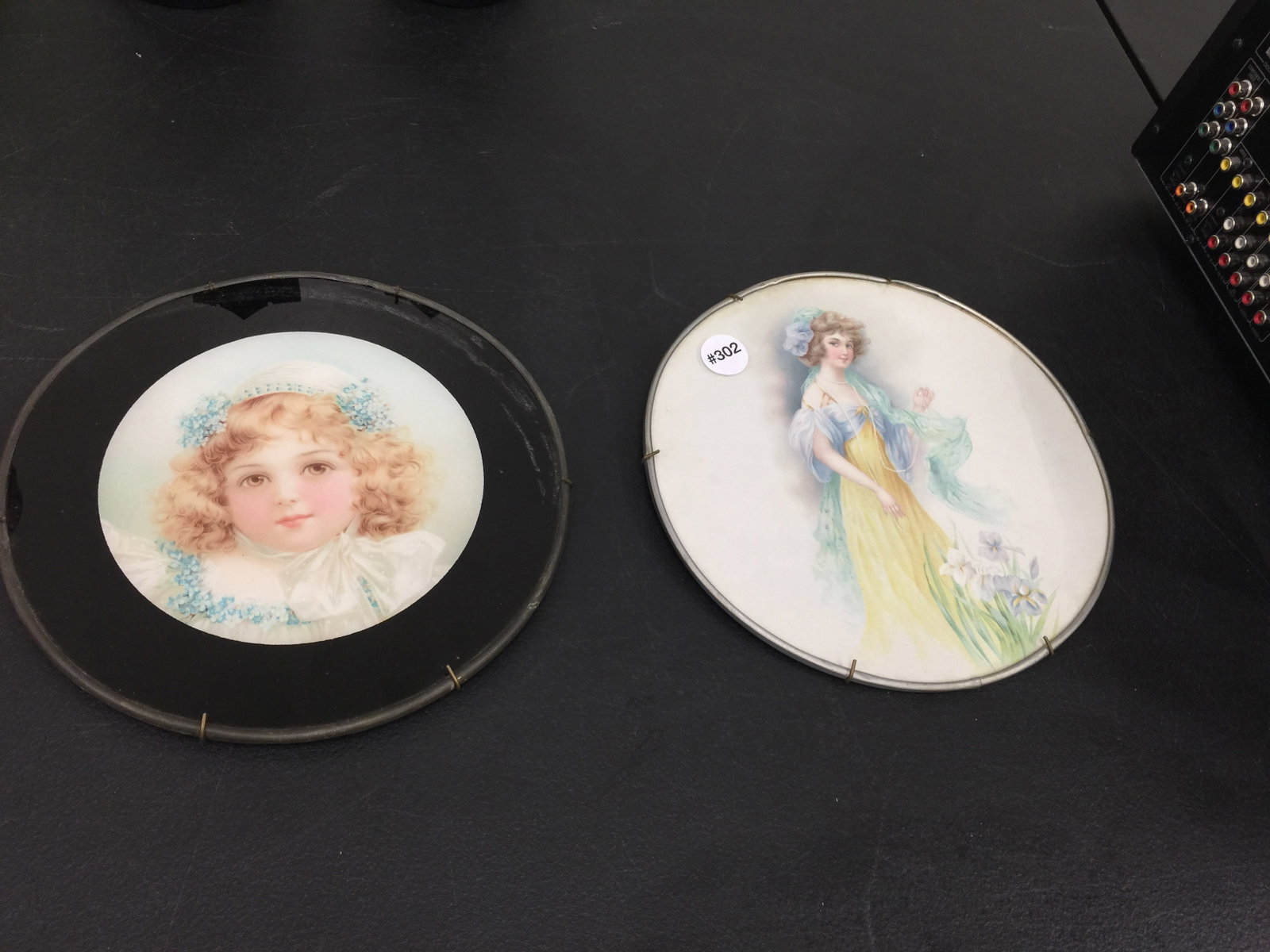 Two Antique Chimney Covers: larger is 10" round