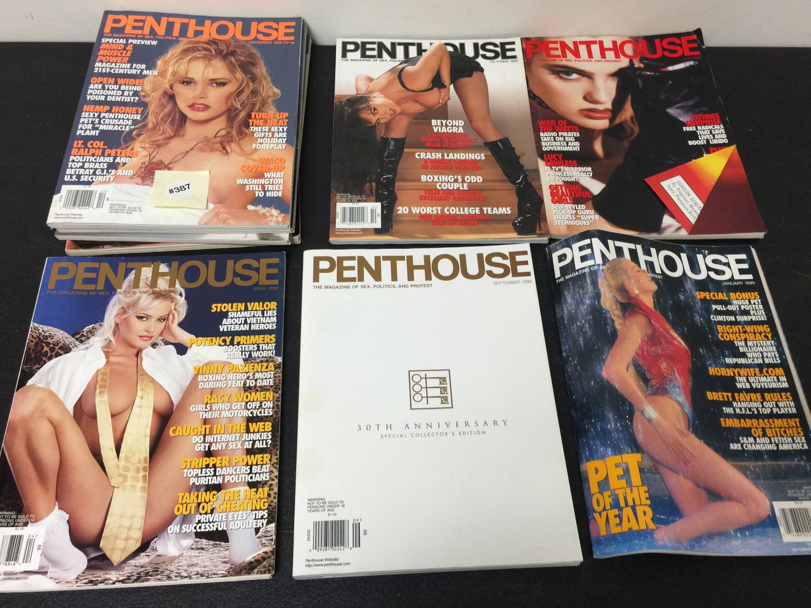 Penthouse Magazines: Approx. 9 total. 1999