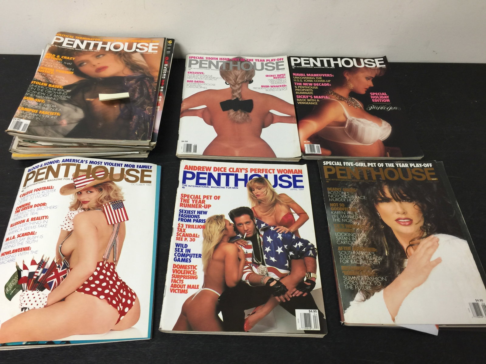 Penthouse Magazines: Approx. 13 total. 1990, 1991