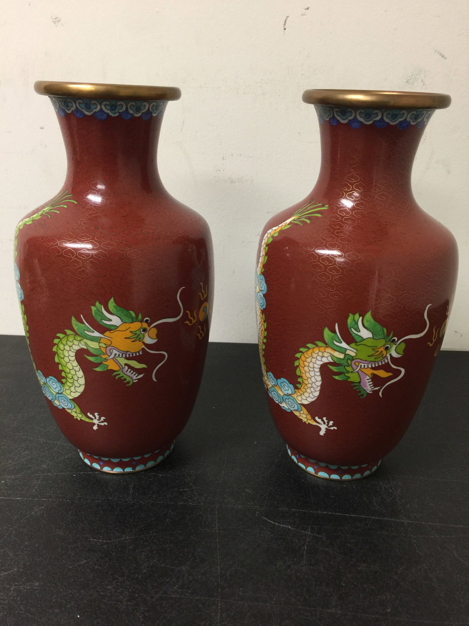 Cloisonné Dragon Vases (1 of 4)