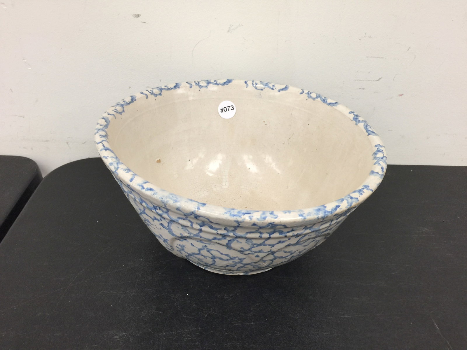 Antique Spongeware Bowl: 12" W
