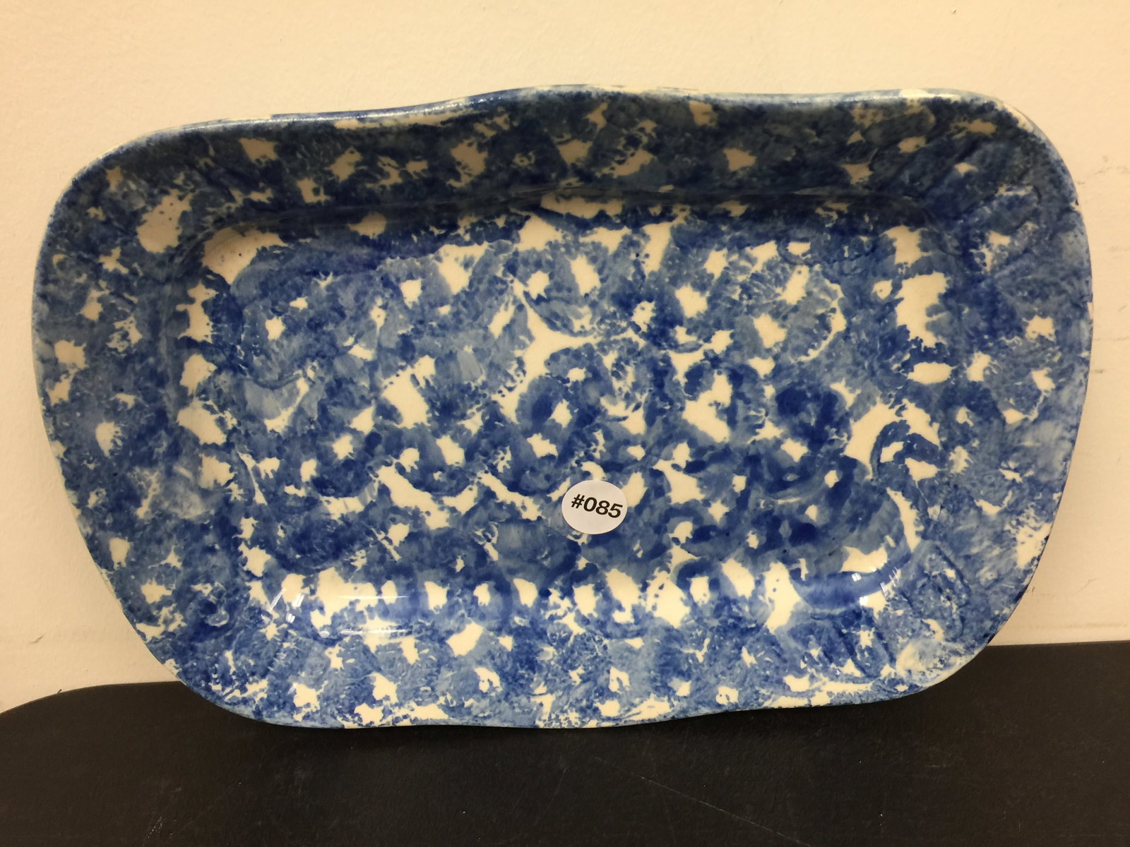 Antique Spongeware Platter: 13.5" W