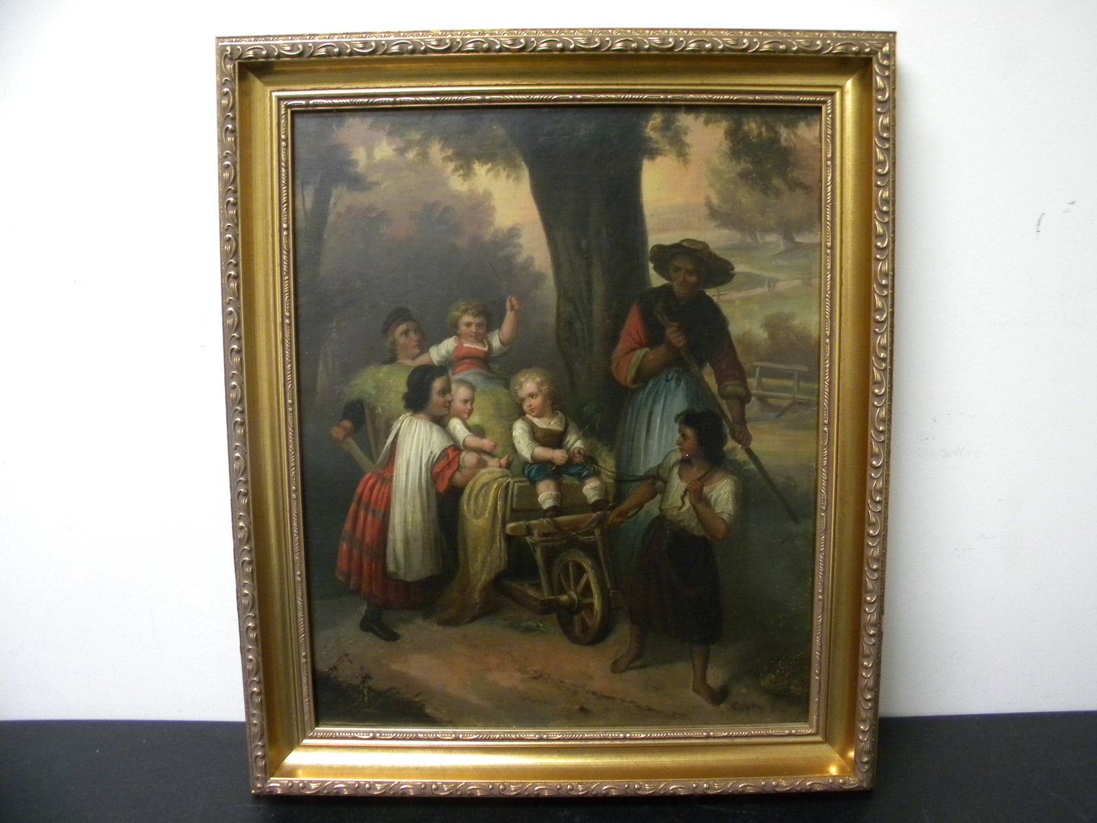 Signed Oil on Canvas: after Carl Lasch, SLR, ill. Exposed, 12"x15" and frame, 16"x19".