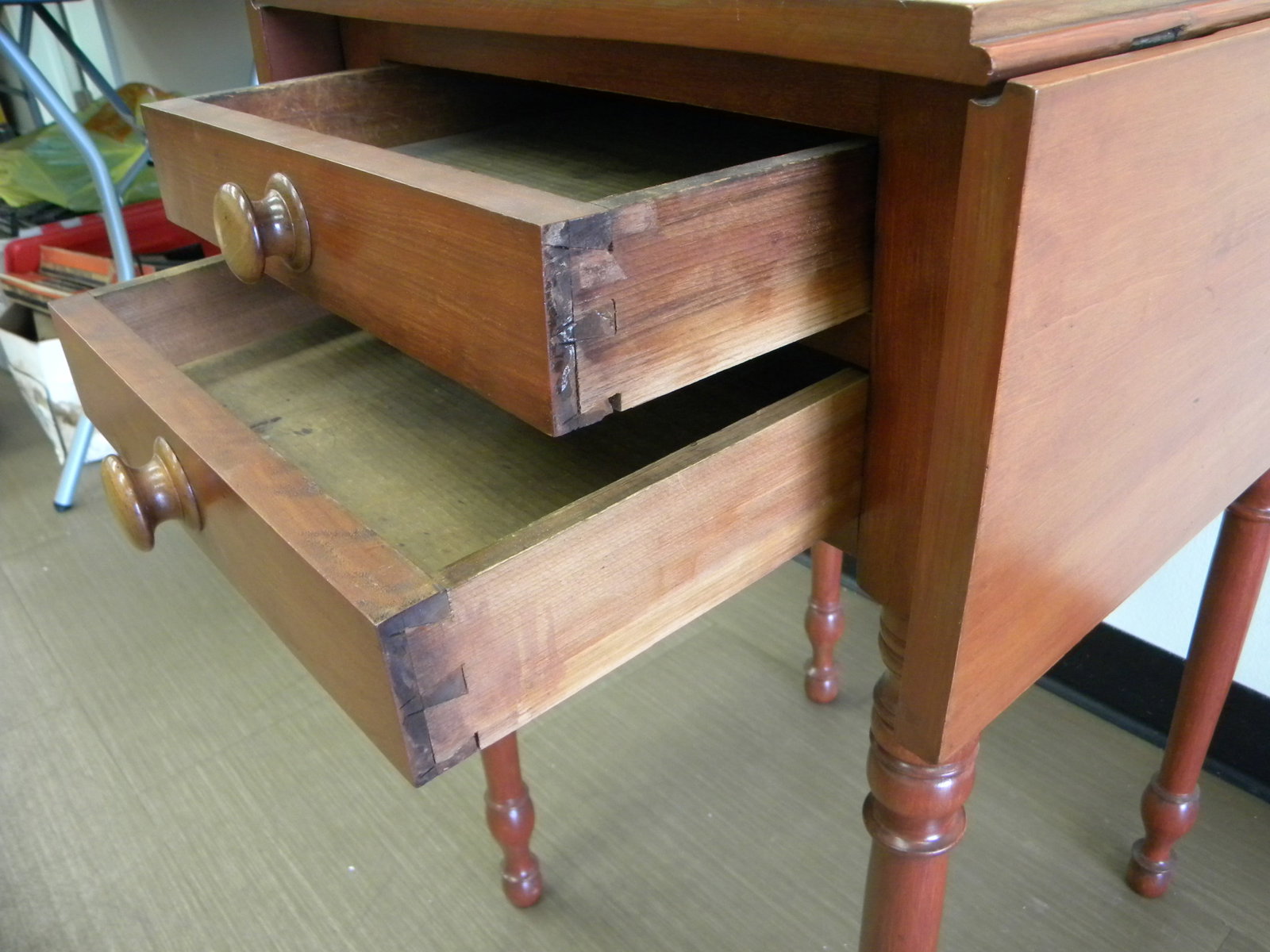 Cherry Two Drawer Table - 3
