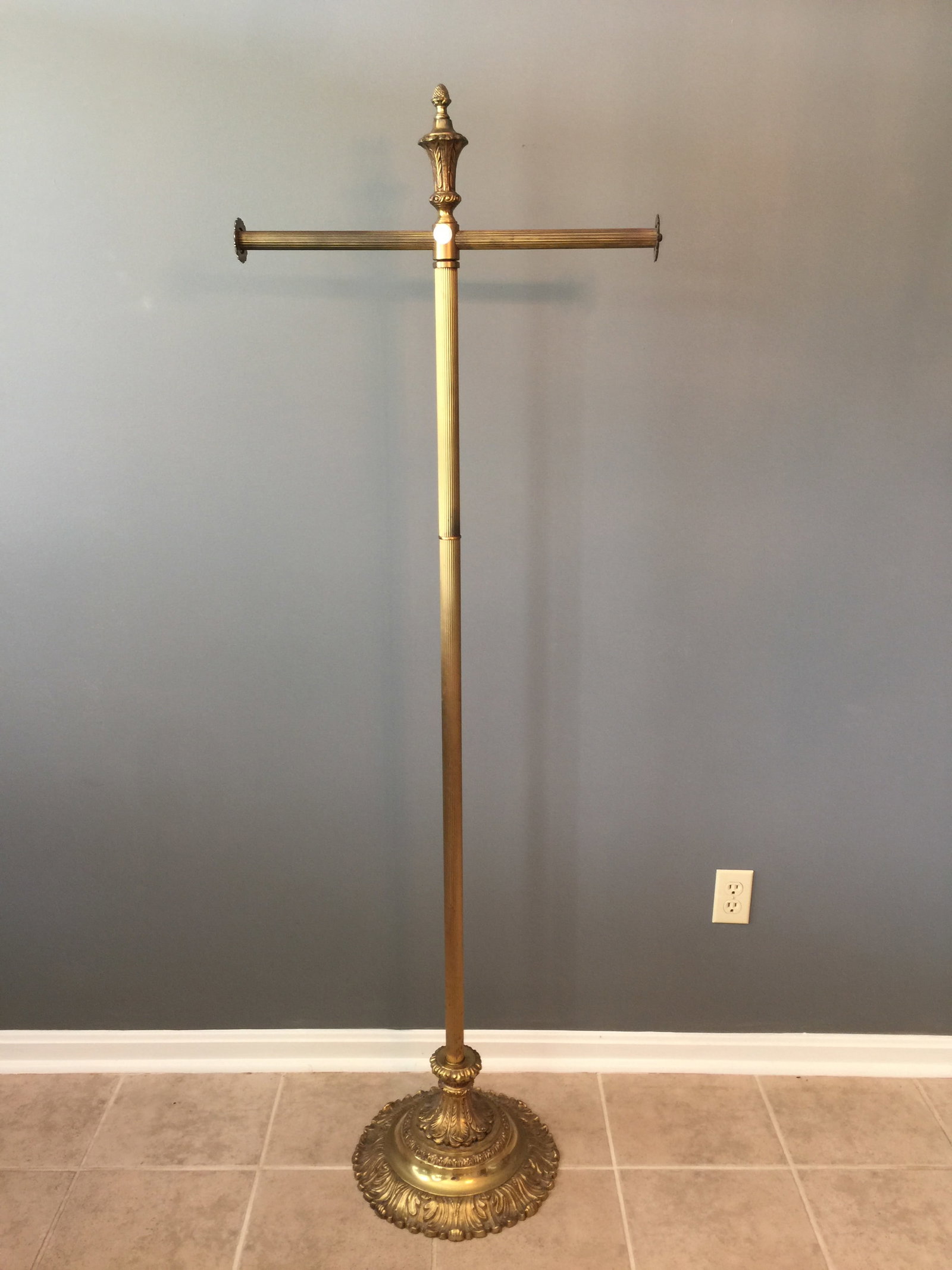 Fancy Art Nouveau Brass Valet: 69"x23".
