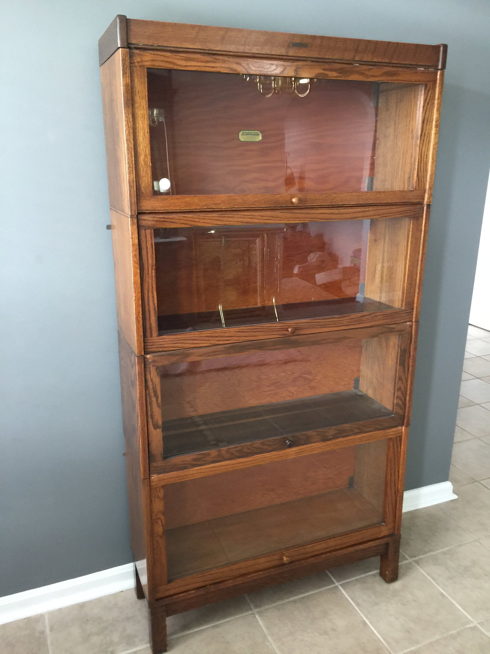 Lundstrum Four Stack Barrister Bookcase: 34"x11"x66".