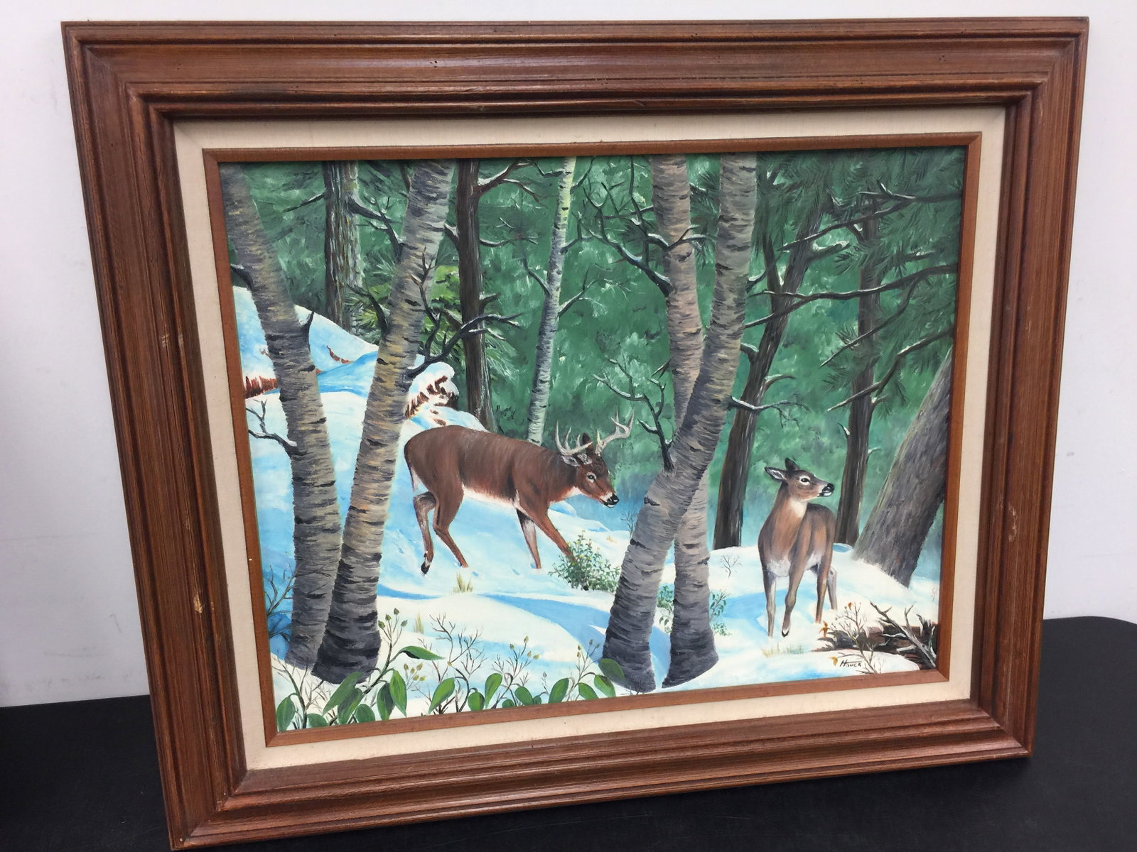 Paul W. Houck Signed OIl on Board: SLR. Frame 26" x 22".