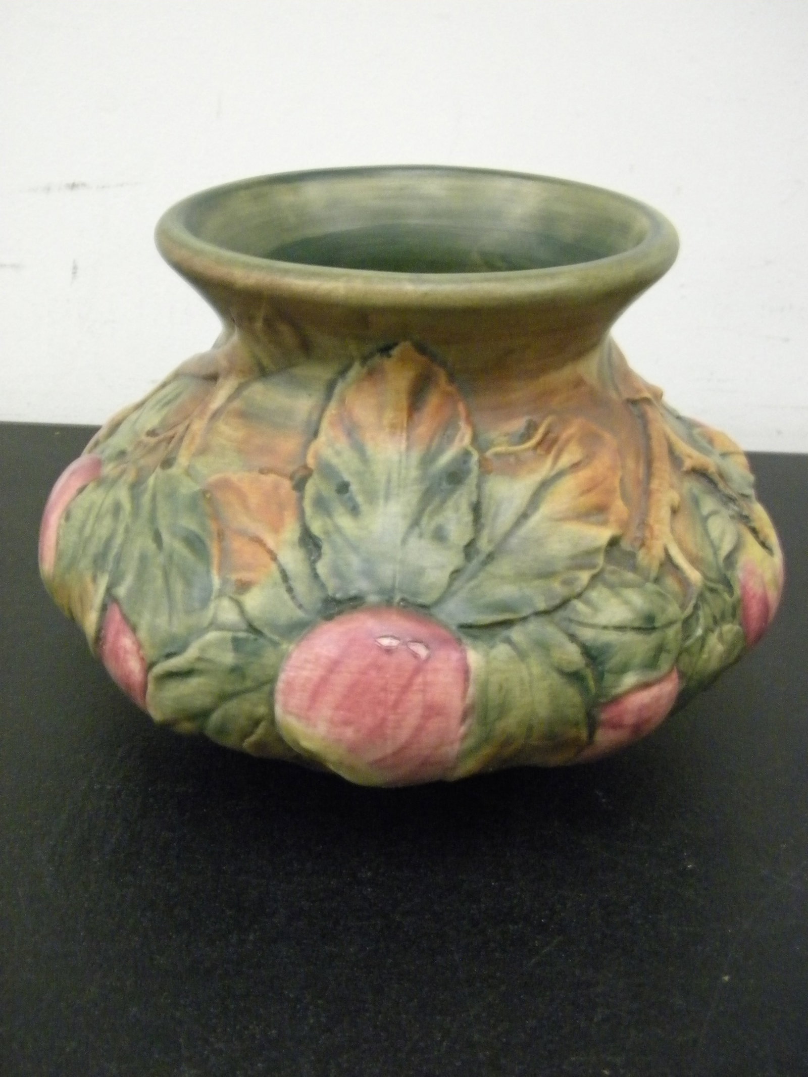 Weller Apple Baldin Vase: 7.5", embossed decoration.