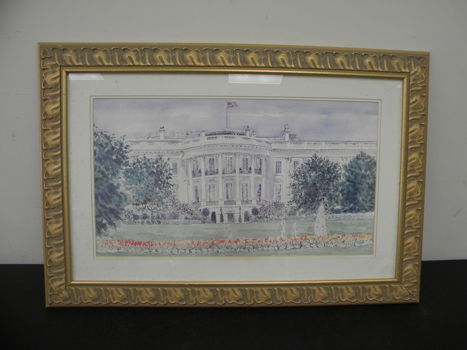 White House Print: double matted, 37"x26".