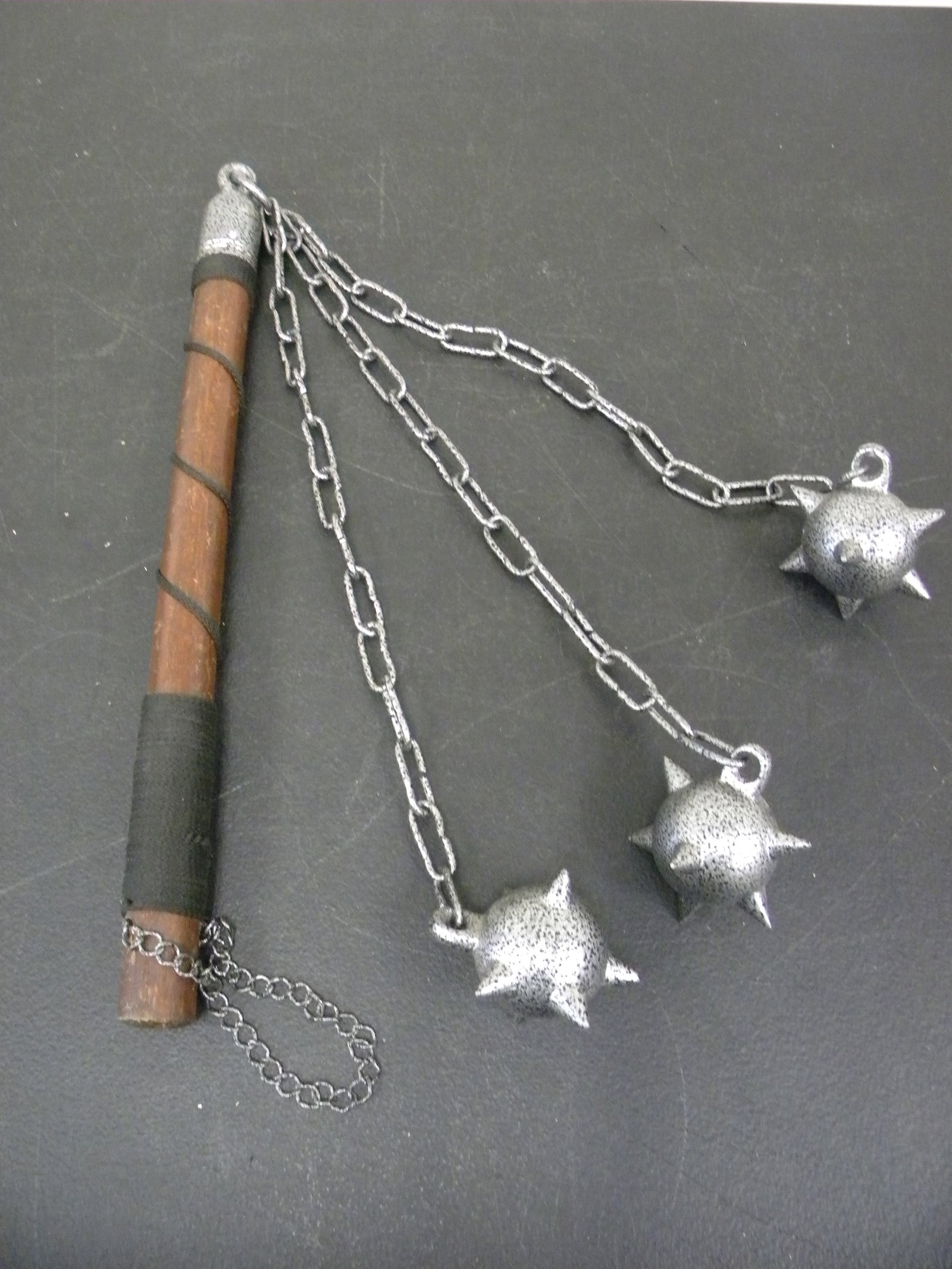 Replica Midieval Style Spiked Flail: Decorative. Handle 16".