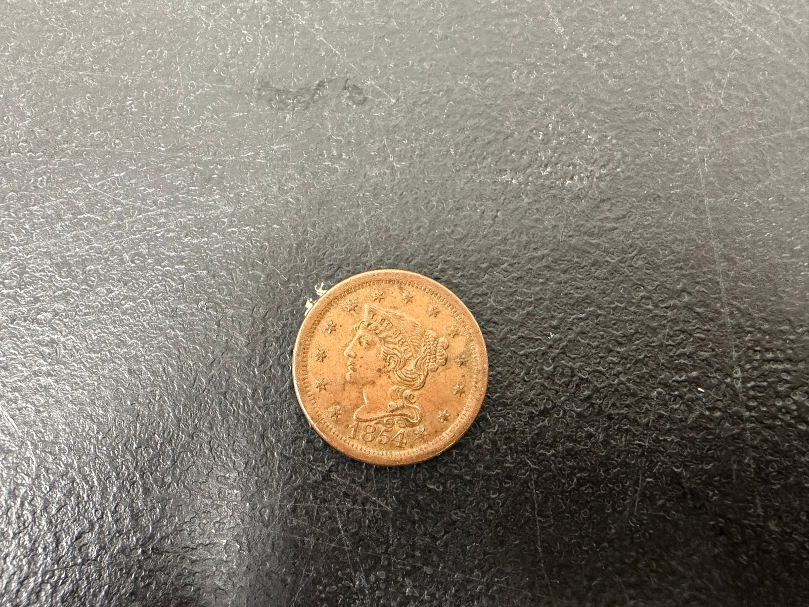 1854 Braided Hair Large Cent (1 of 2)