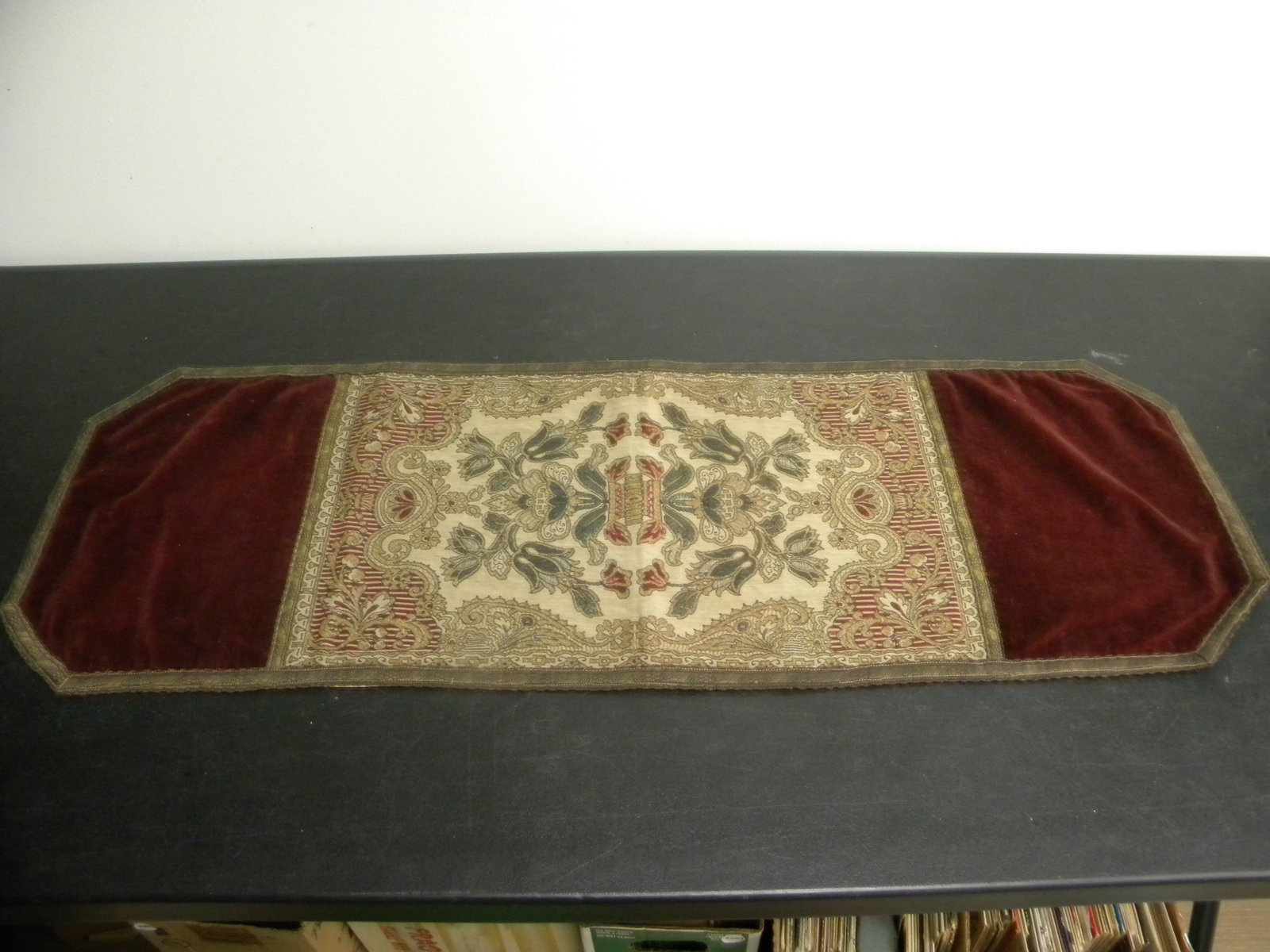 Antique Table Runner: handwoven, intricate design. 44"x15".