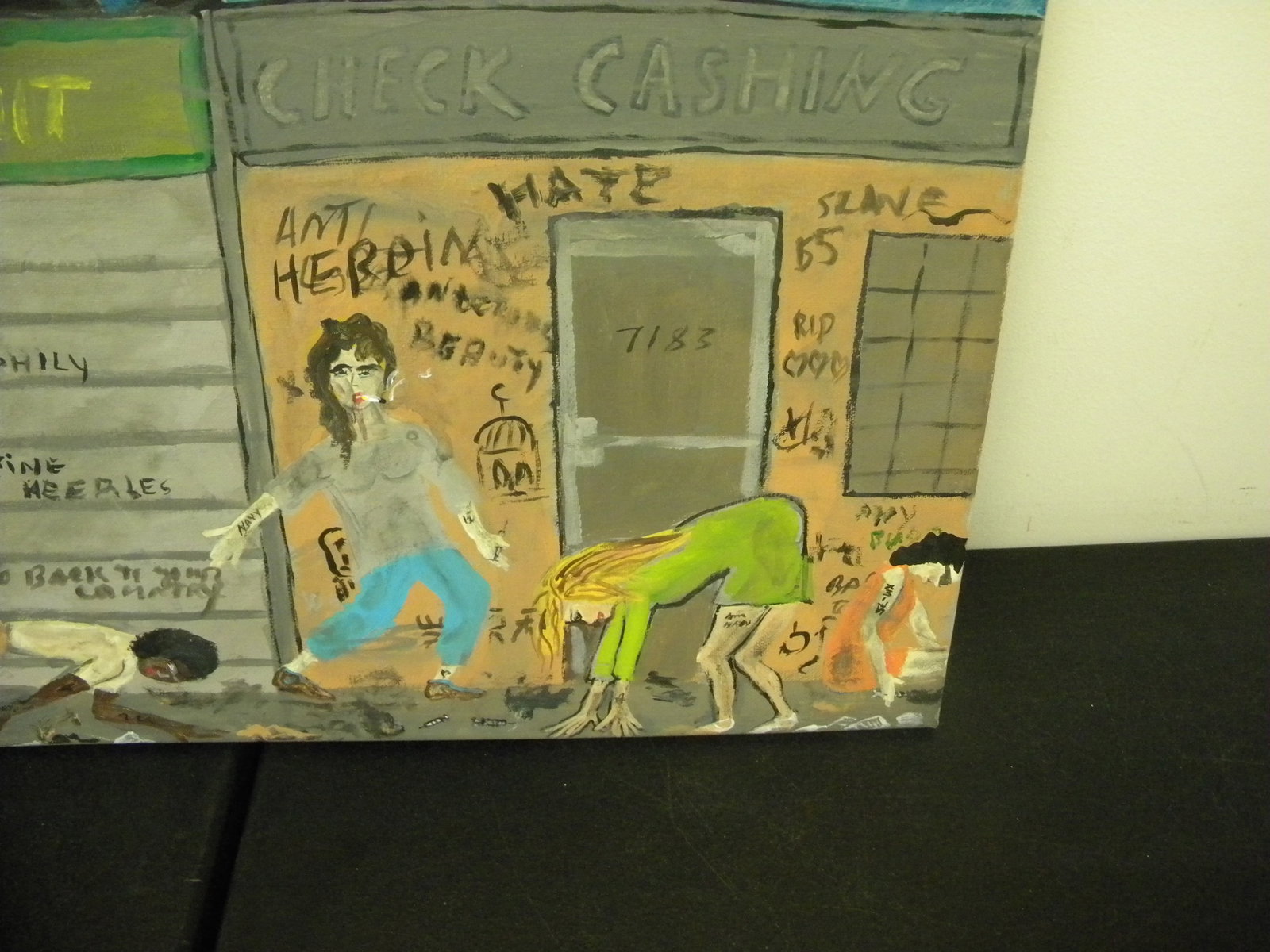 Modern Folk Art Painting: 14"x20", xm-75.