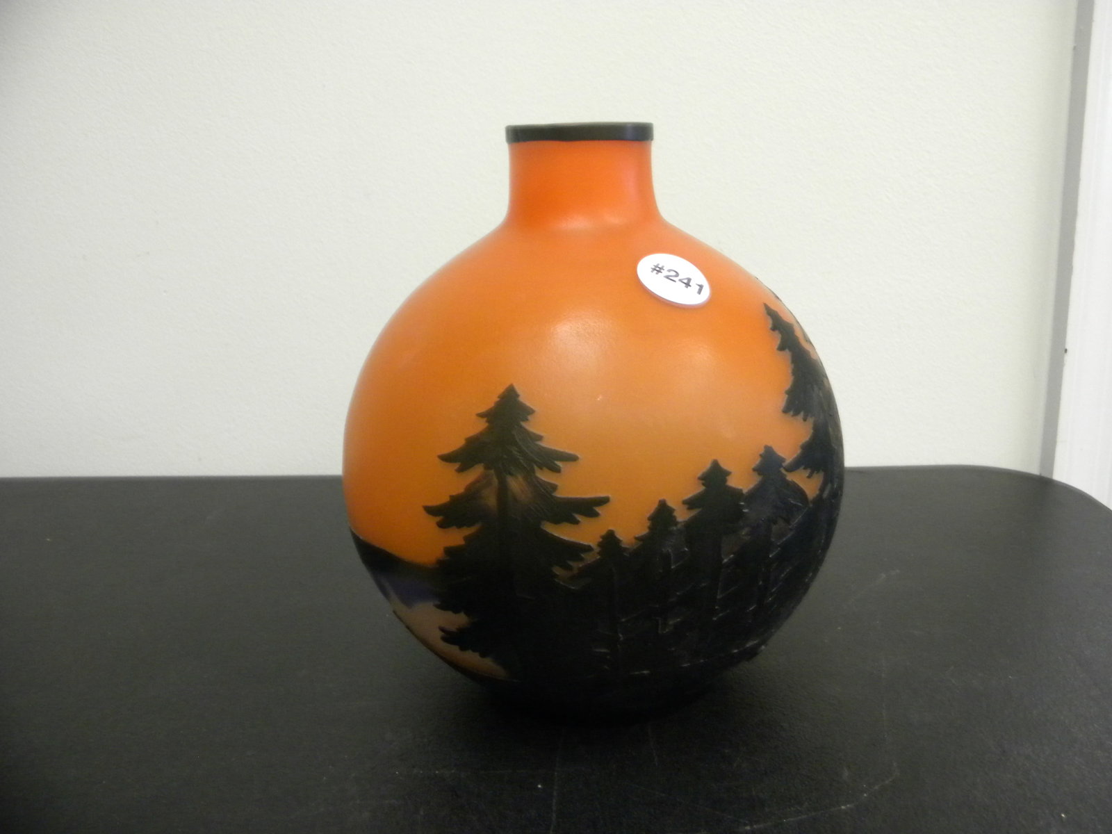 Cameo Glass Lamp Base: 9"H.