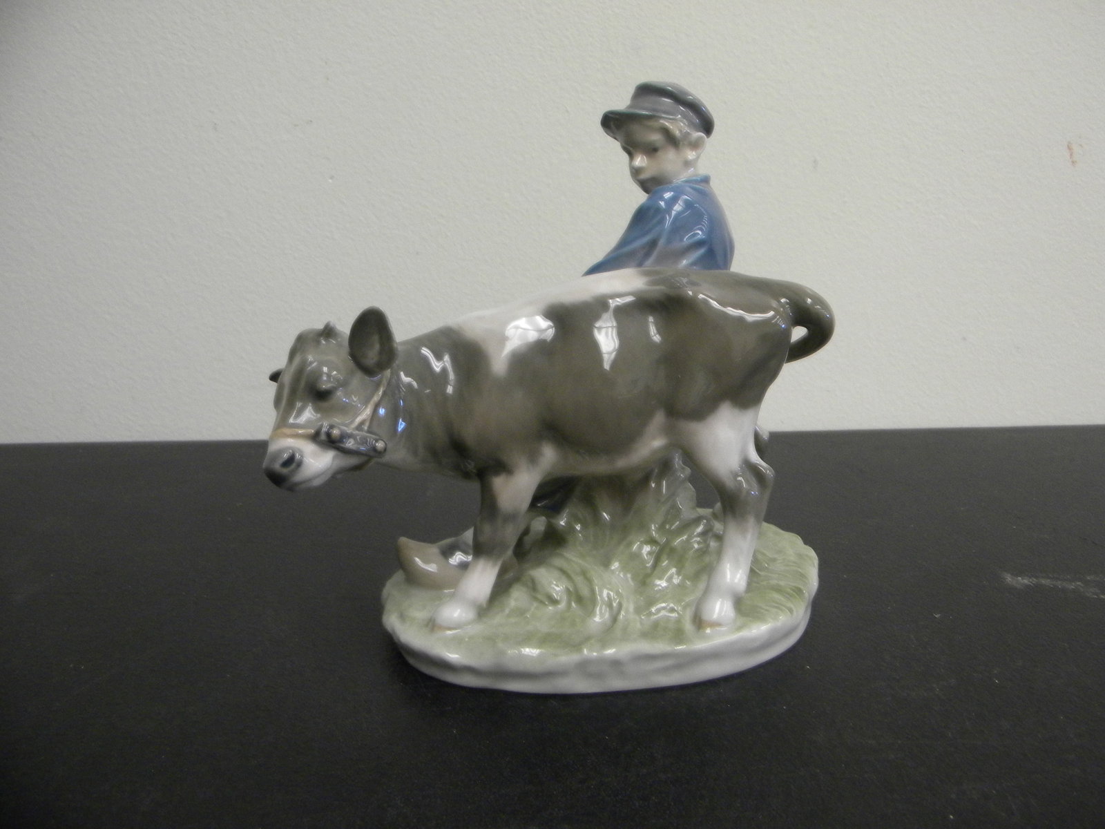 Royal Copenhagen Boy with Calf Figurine: 772, 6.5"W.