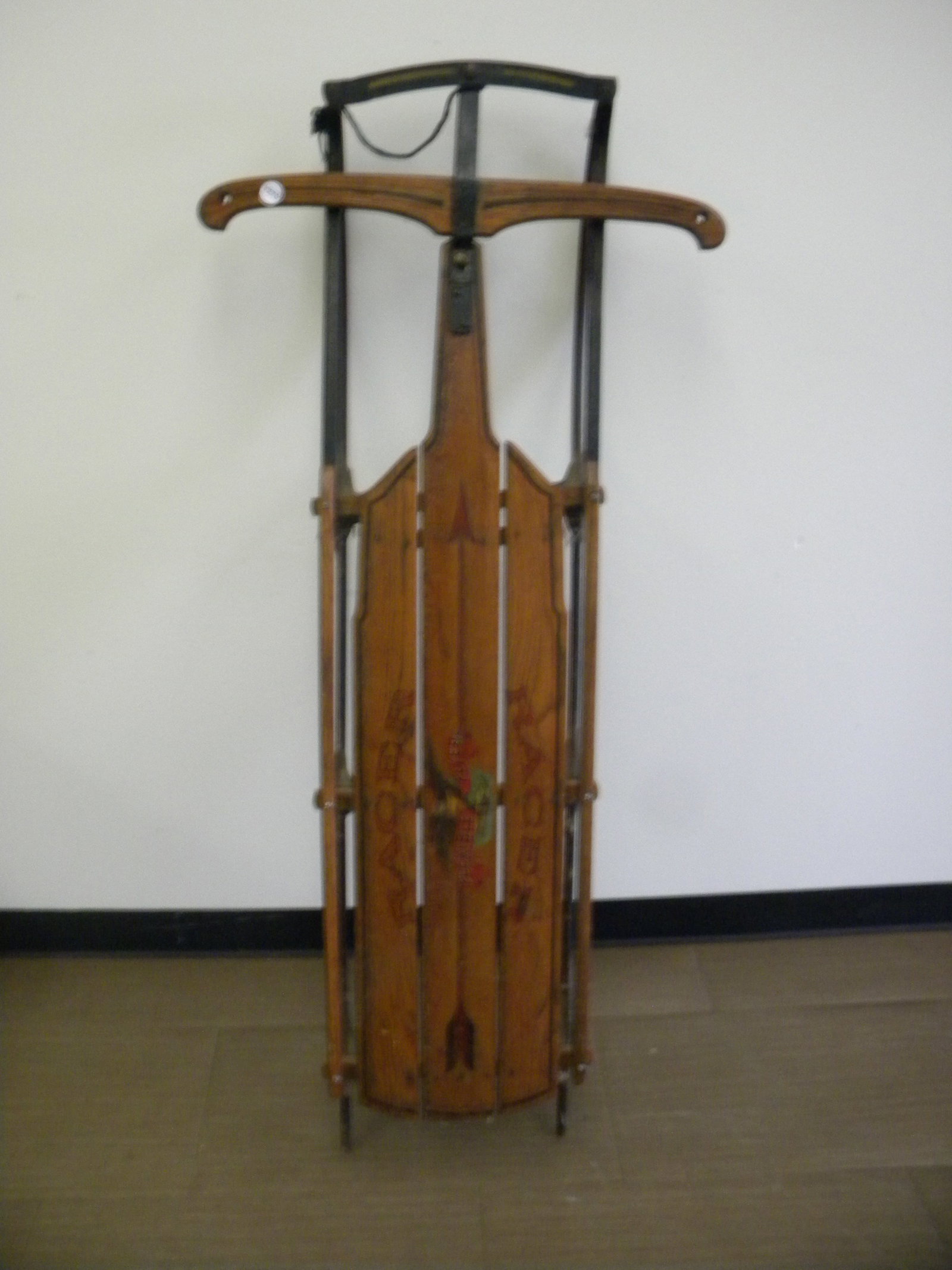 Flexible Flyer Racer Sled: Original decoration. 25"x 57".