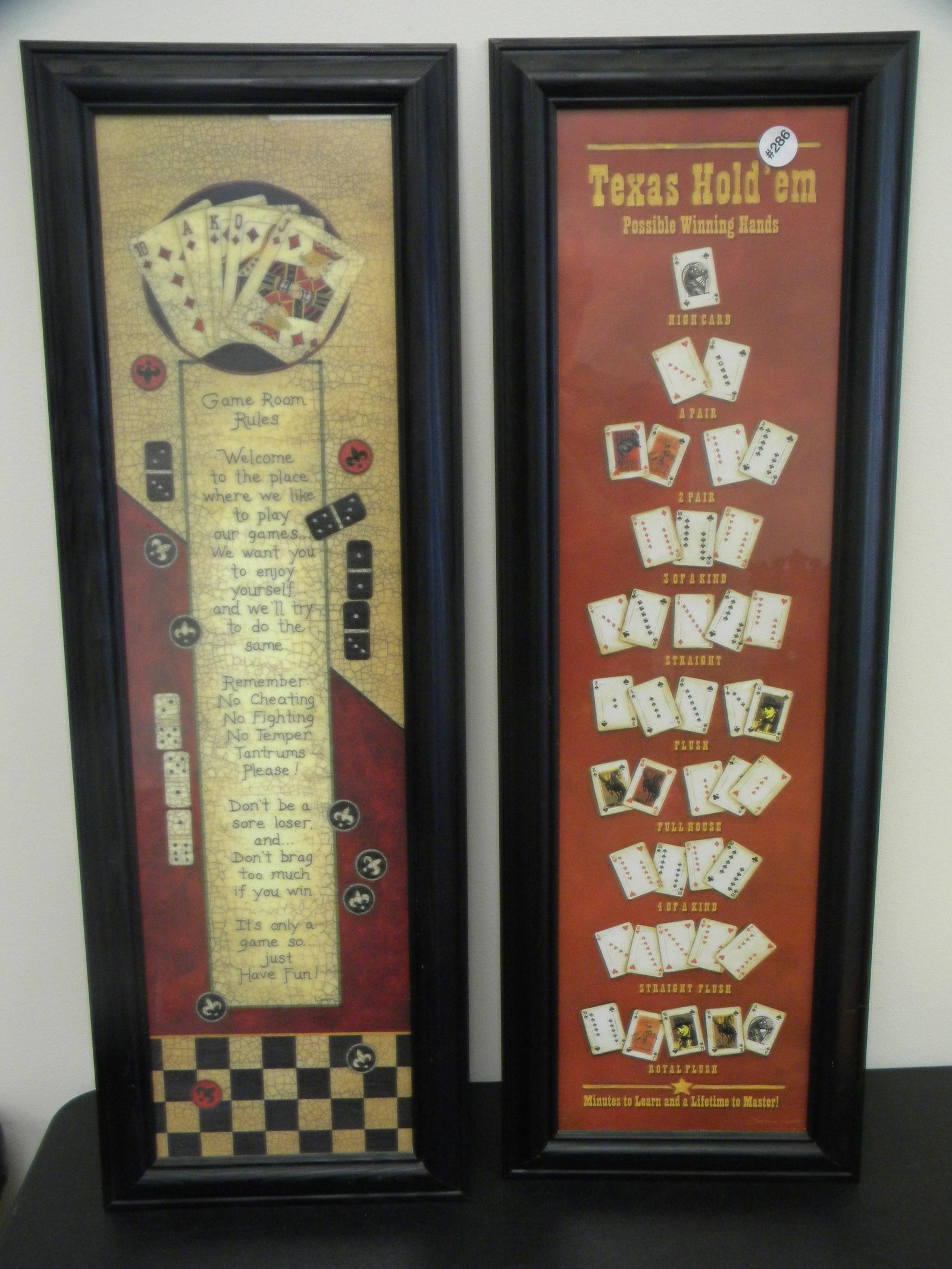 Poker Prints: Frames 11"x34".