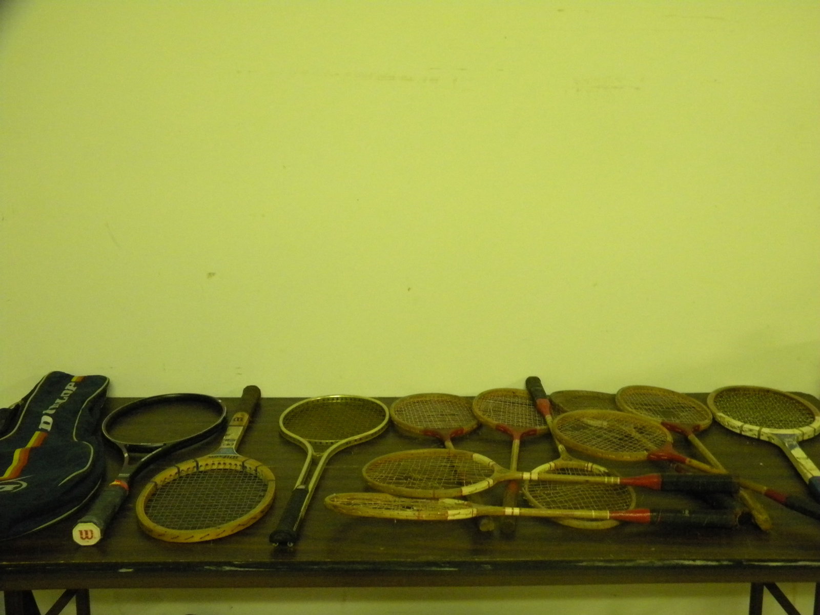 Wooden Tennis Rackets: large assortment of vintage tennis rackets and more.