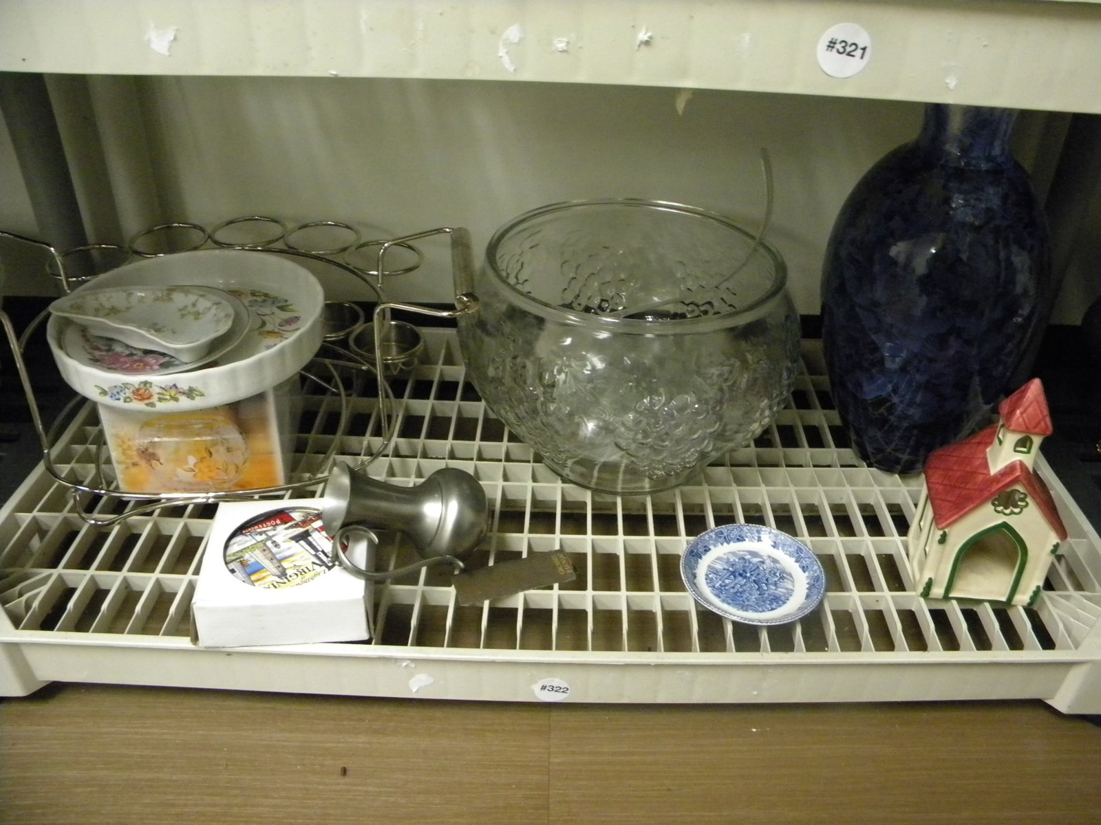Mixed Lot: punch bowl, studio pottery vase and more.