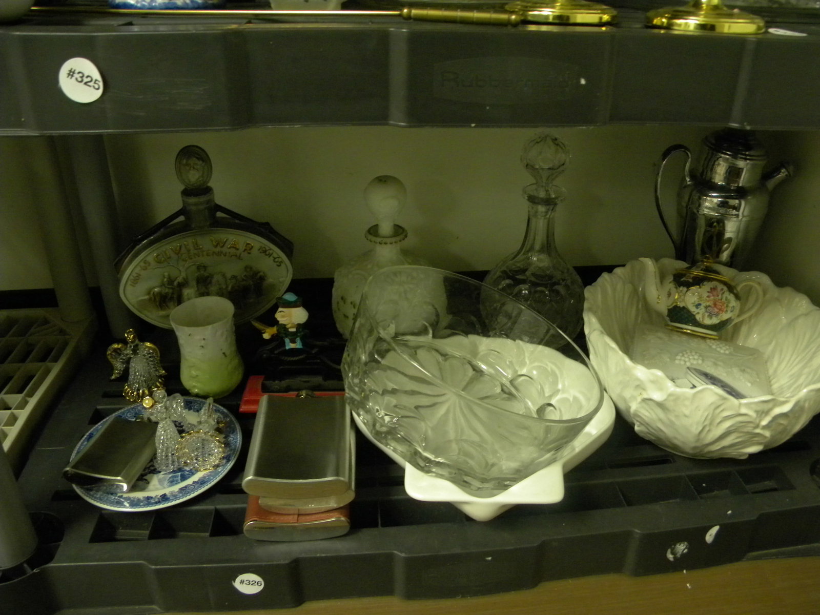 Mixed Lot: pottery, flasks, Victorian glass and more.