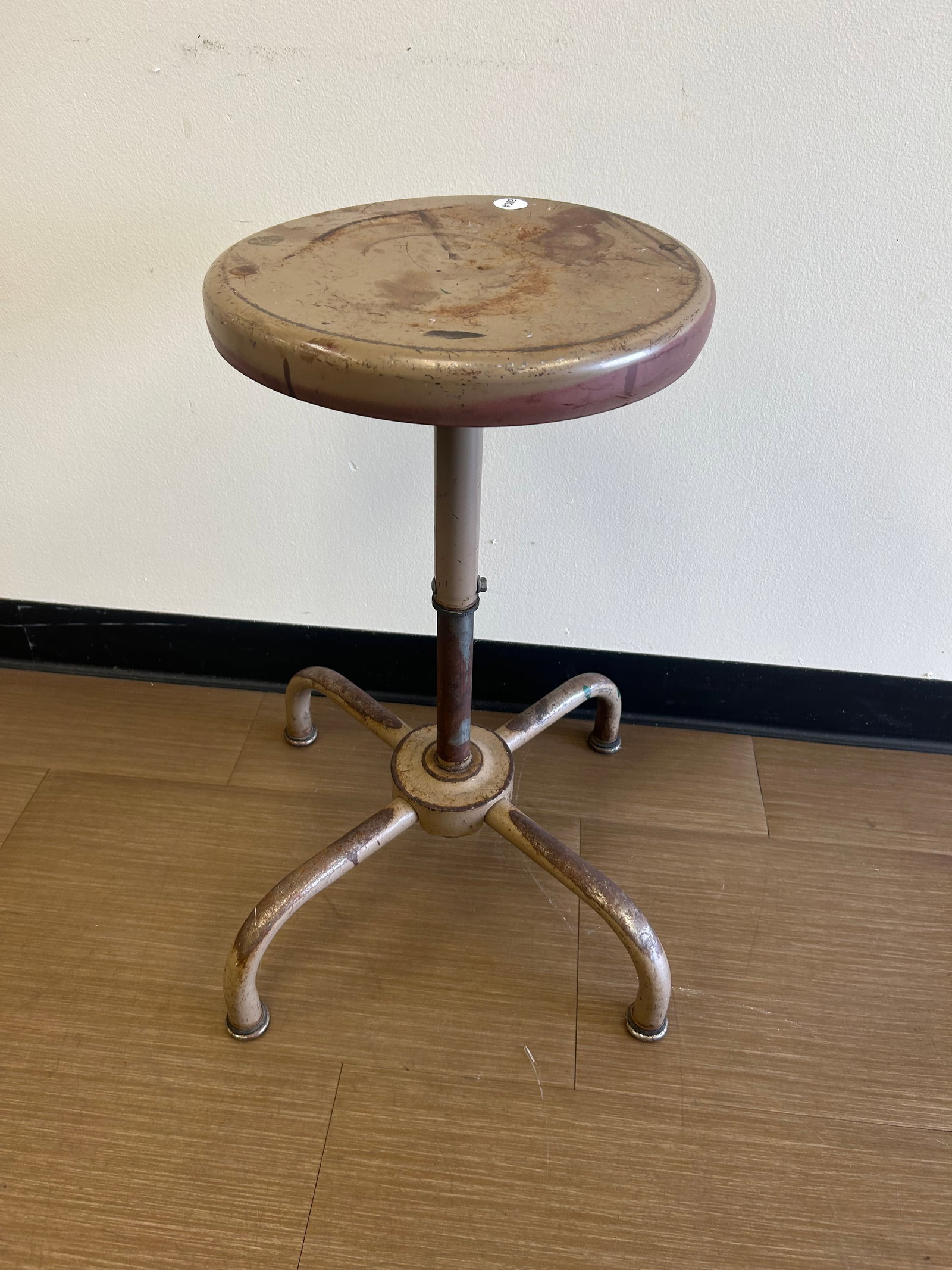 MCM Industrial Stool: 16" x 16" x 24". Has adjustable seat.