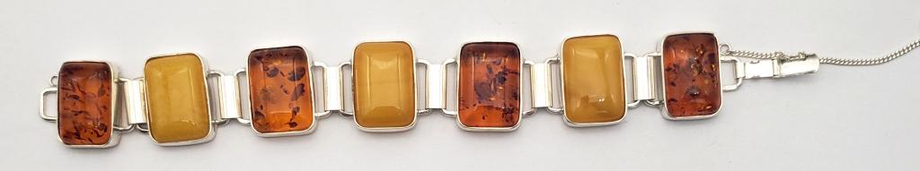 7 INCH STERLING PANEL BRACELET WITH BALTIC (1 of 5)