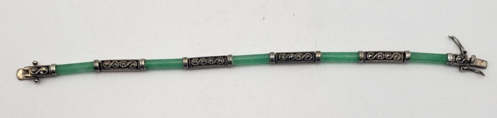 7 INCH STERLING PANEL BRACELET WITH MARCASITE (1 of 7)