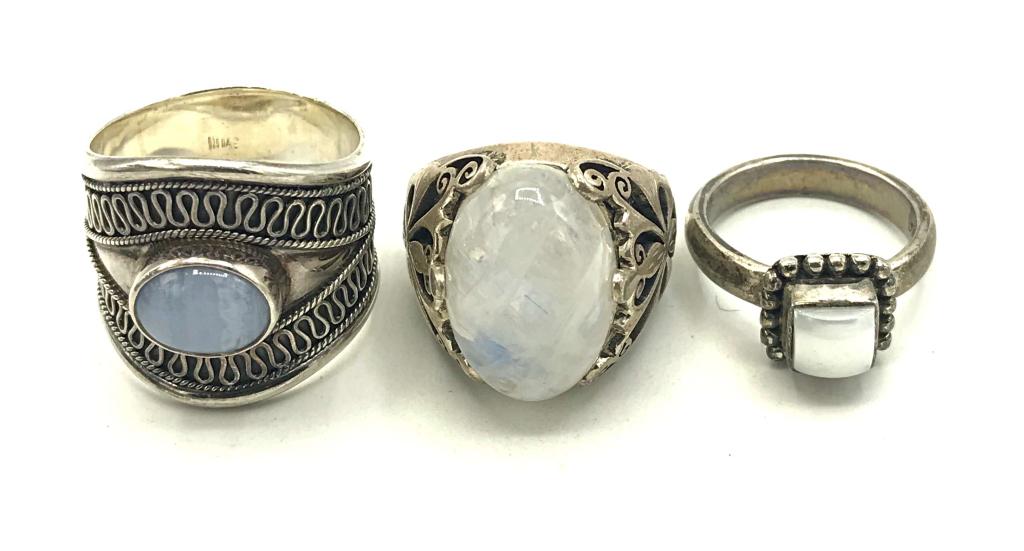3 STERLING RINGS- SEE DESCRIPTION (1 of 5)