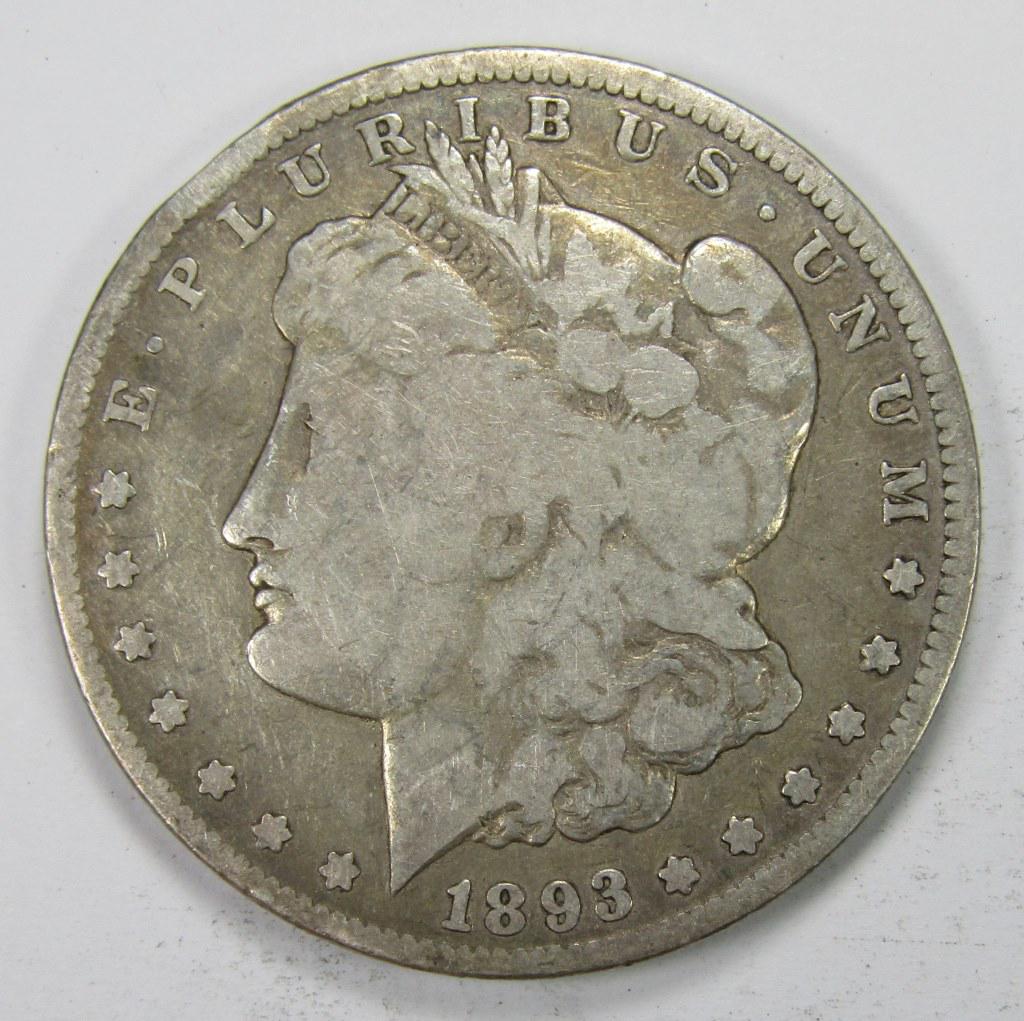 1893-CC MORGAN SILVER DOLLAR (1 of 2)