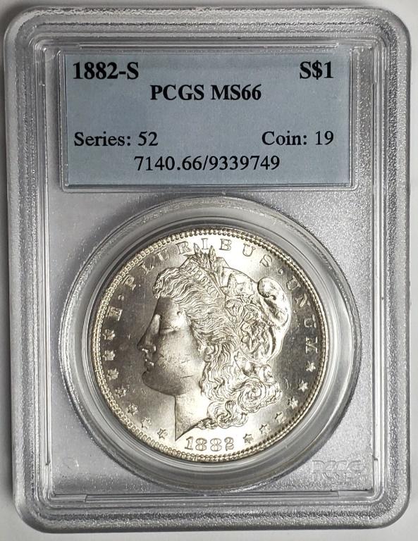 1882-S Morgan Silver Dollar $1 PCGS MS66 (1 of 4)