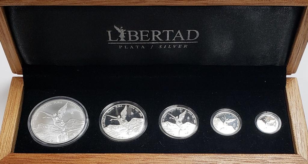 2016 Mexico 5-Coin Silver Libertad Proof Set (1 of 4)