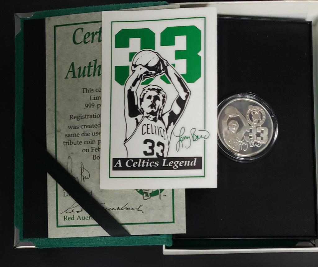 LARRY BIRD BOSTON CELTICS .999 SILVER 1ozt PROOF (1 of 2)