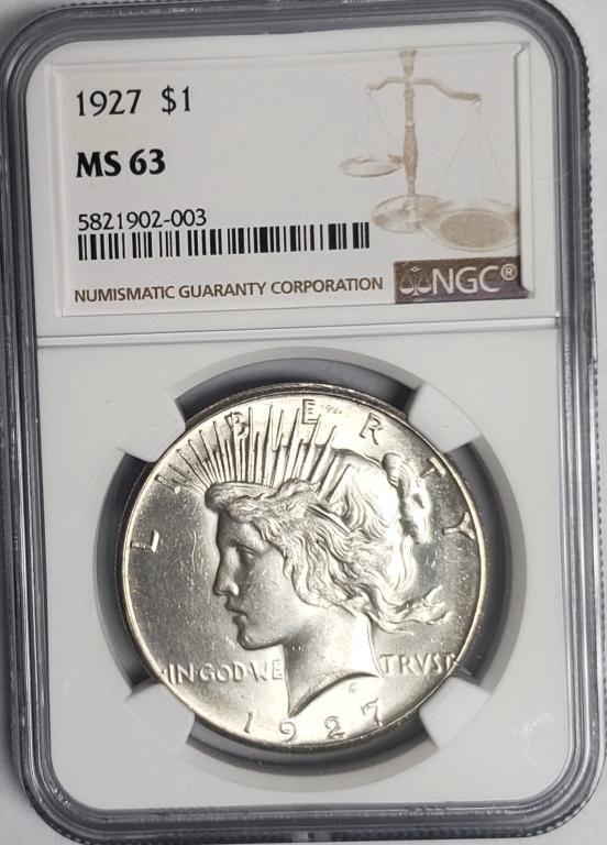 1927-P Peace Dollar $1 NGC MS63 (1 of 4)