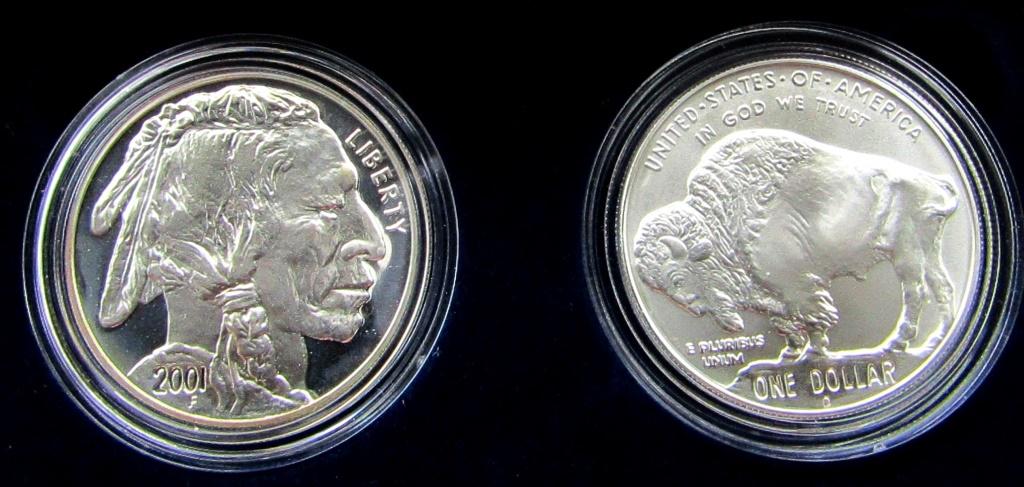 2001 2coin BUFFALO SILVER COMMEM SET (1 of 3)