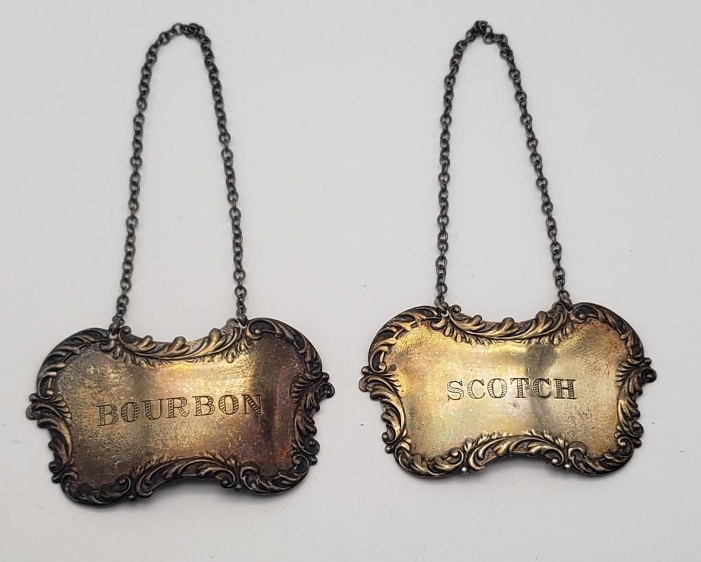2-VINTAGE LIQUOR BOTTLE LABELS (1)BOURBON: (1)SCOTCH. TOATL 27.2 DWT