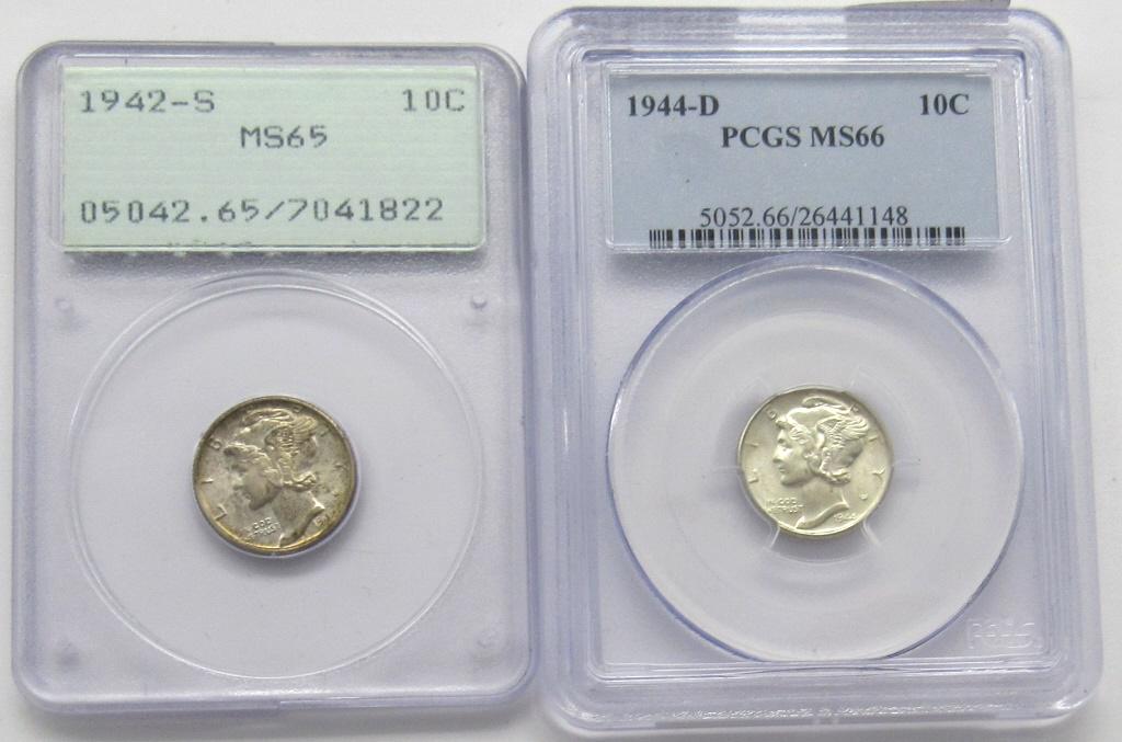 2- PCGS graded Mercury Dimes (1 of 2)
