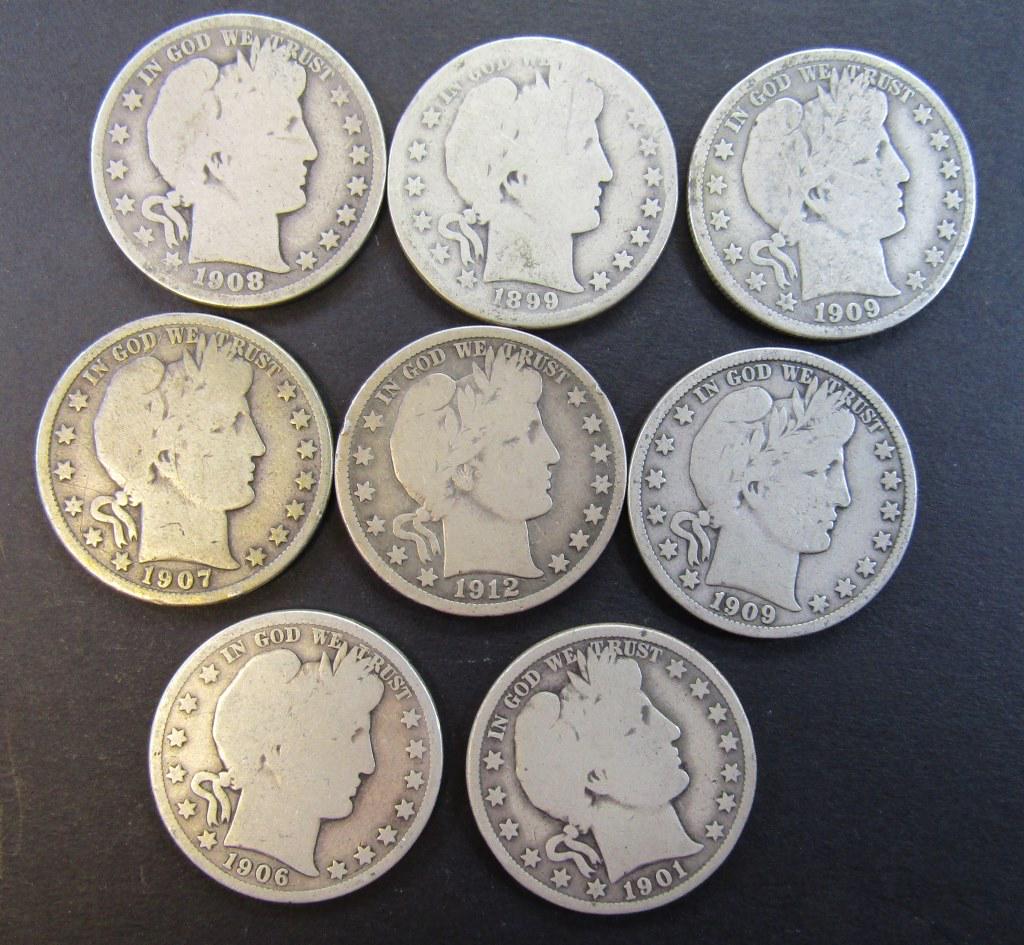 8 - BARBER HALF DOLLARS (1 of 2)